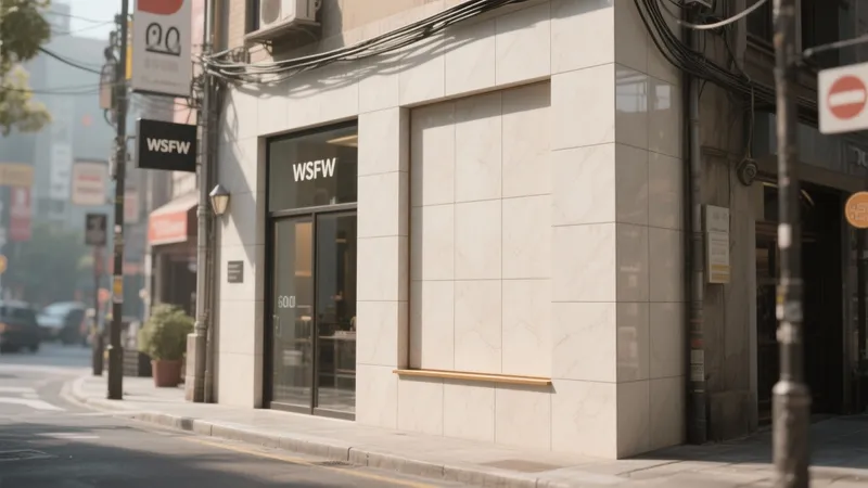Modern Commercial Facade with Marble Cladding
