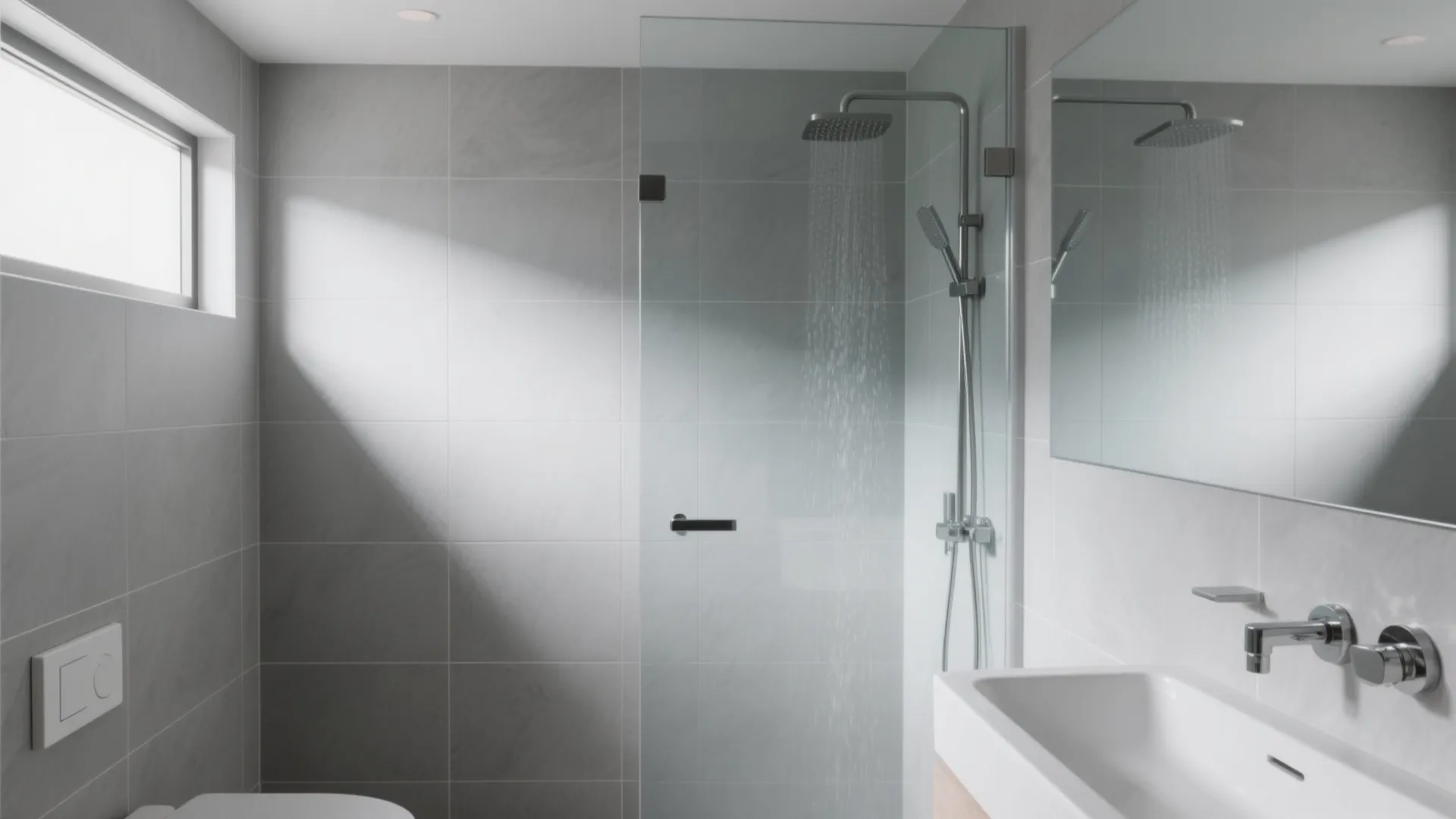 Spa-Calm with Large-Format Grey Tiles