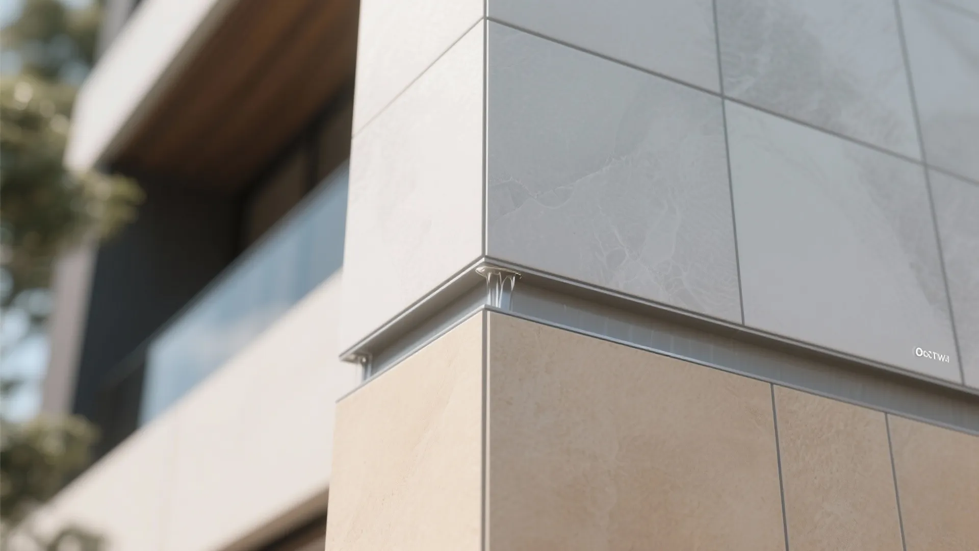 1. Large-format porcelain for a calm, modern entry