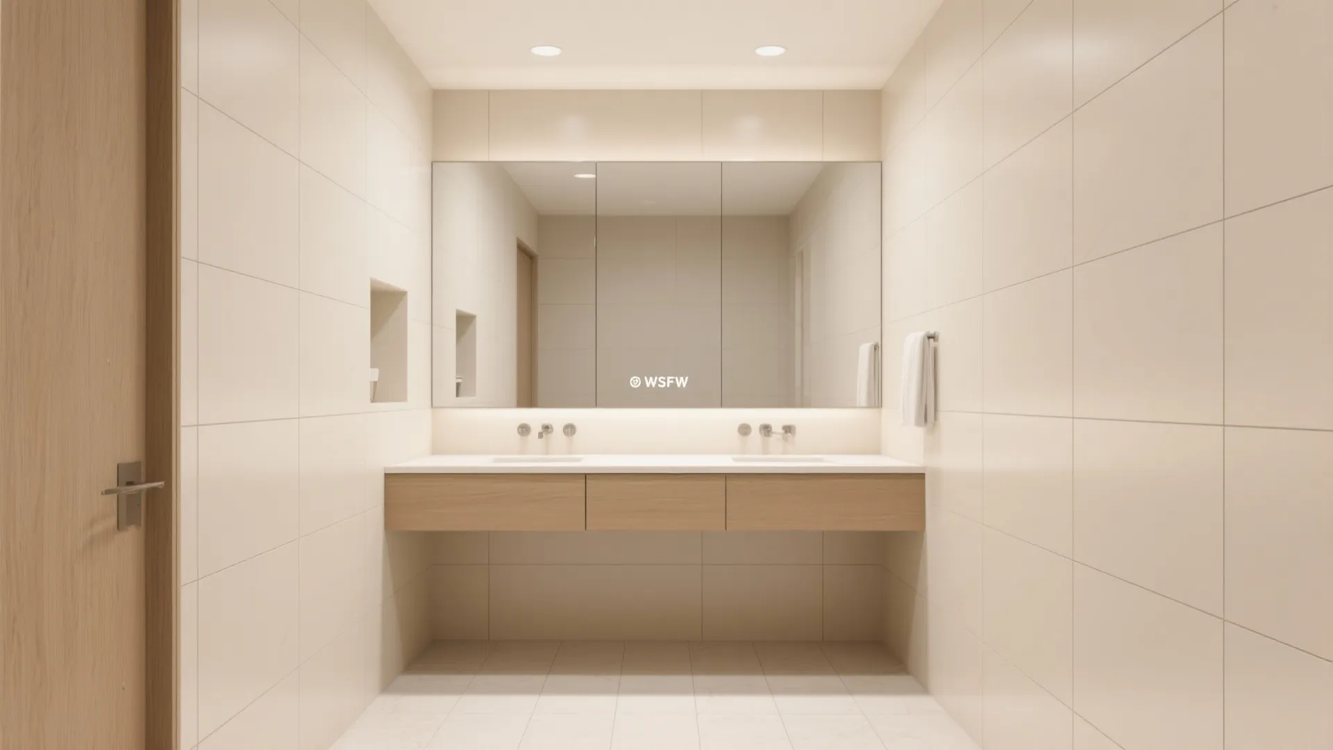 Large-format porcelain to minimize grout lines