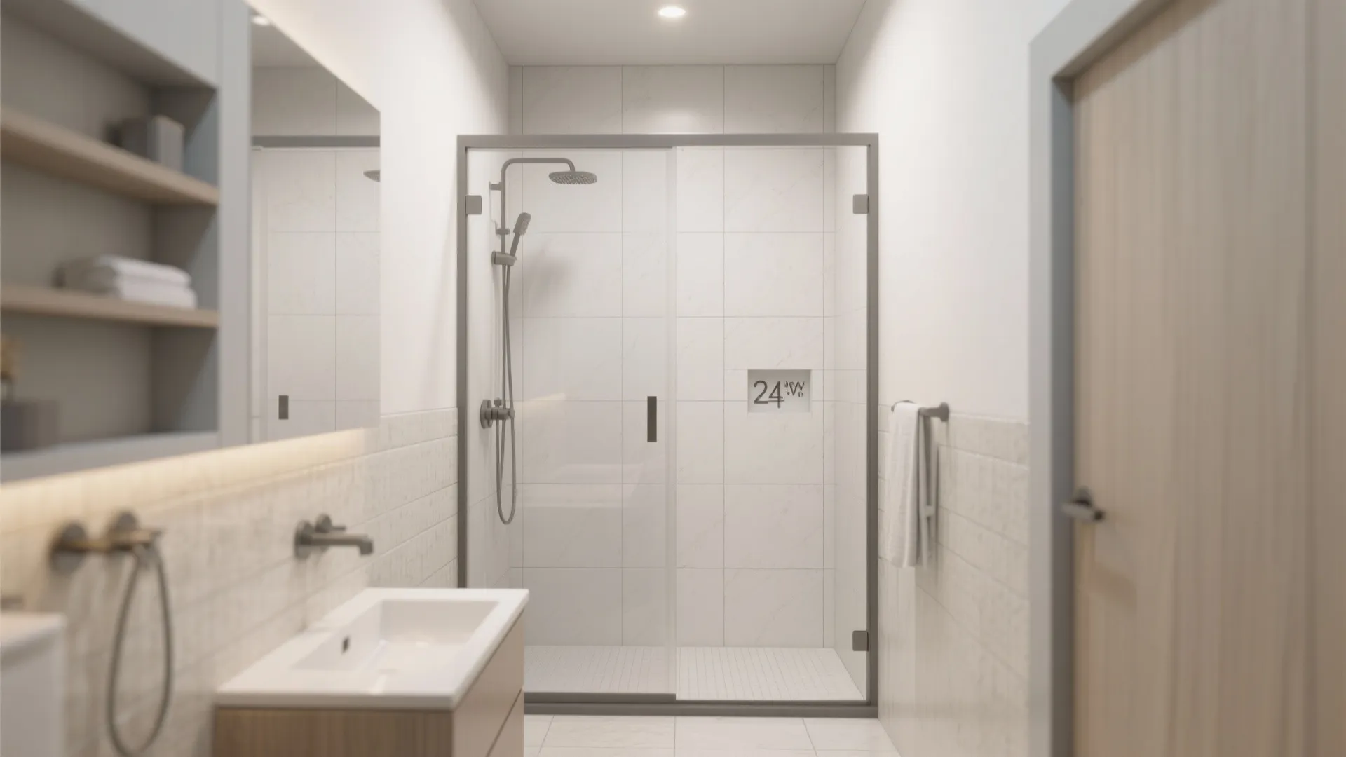 1. Large-Format Porcelain Tiles