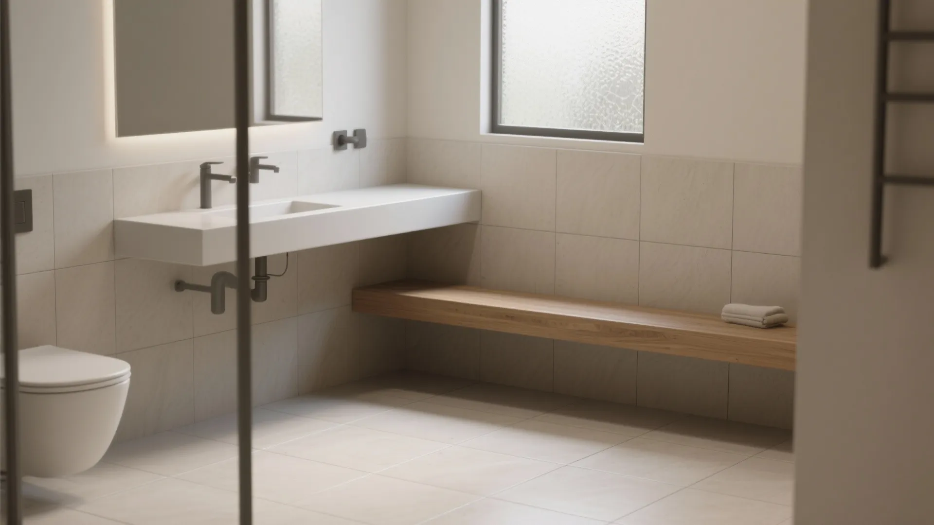 1. Large-format porcelain for fewer grout lines