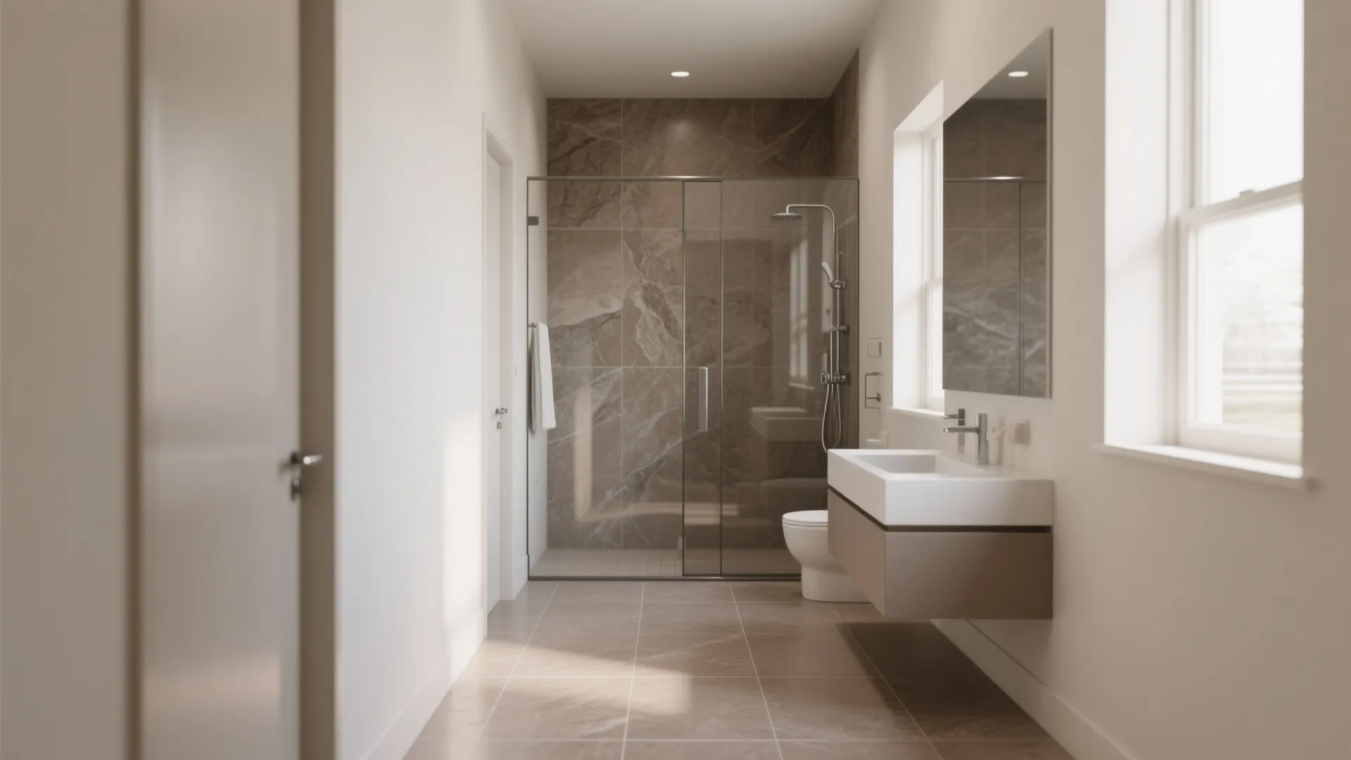 Large-format porcelain for a seamless look