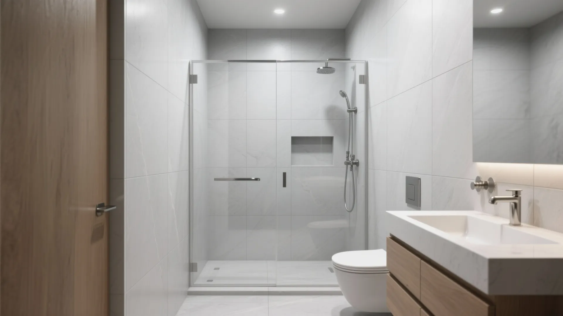 1) Minimal grout, maxi impact: large-format porcelain