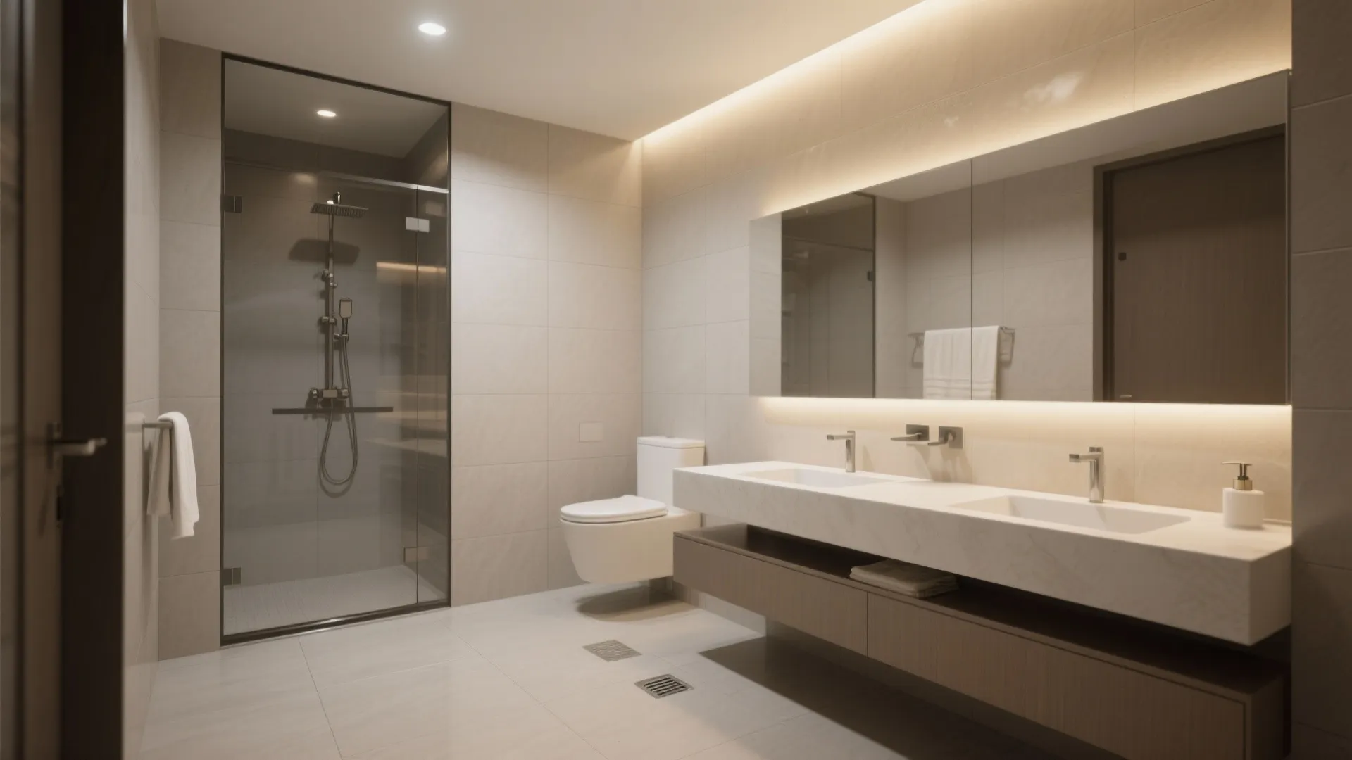 Large-format matte porcelain for seamless calm