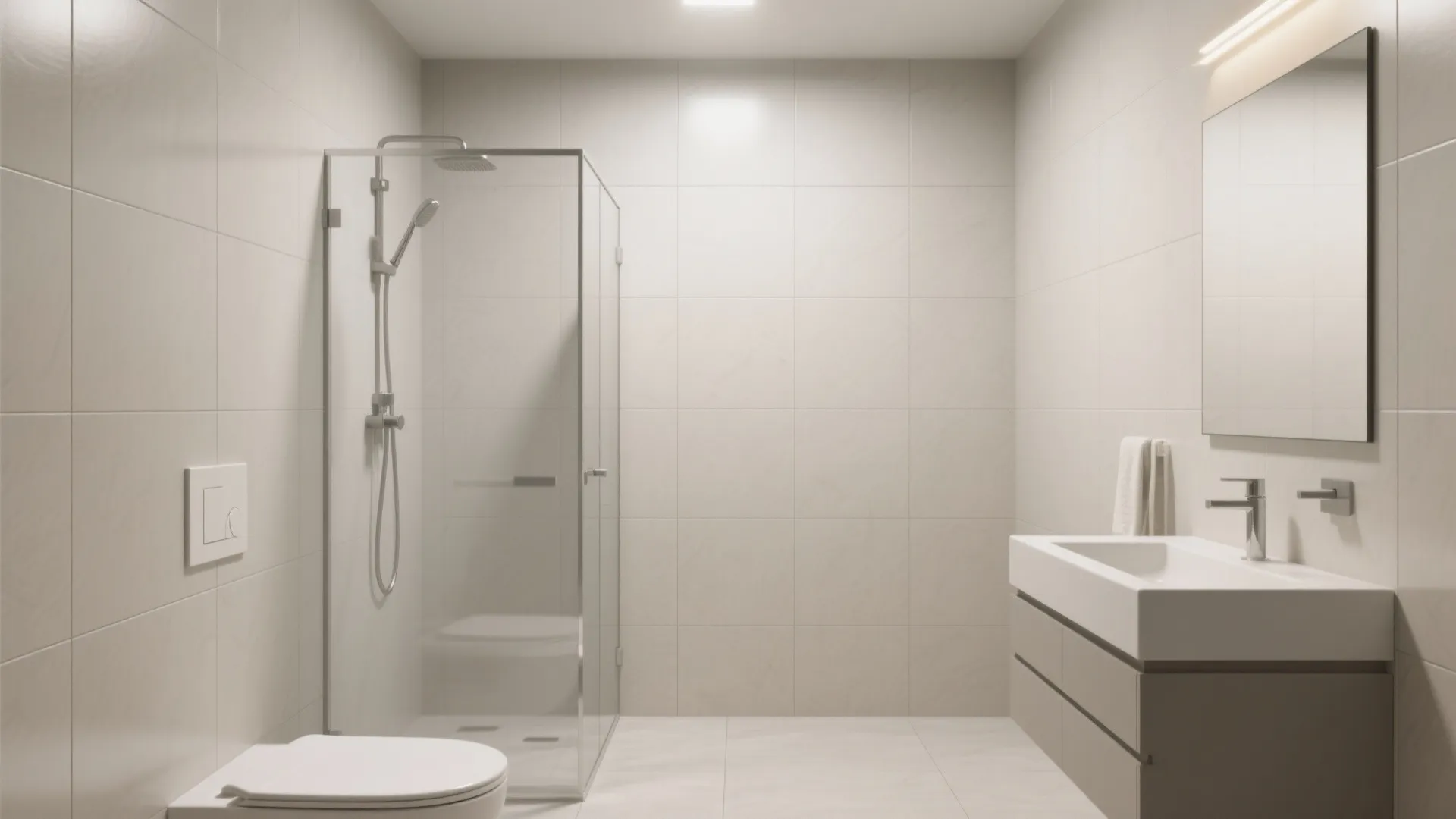 Large-format porcelain with minimal grout