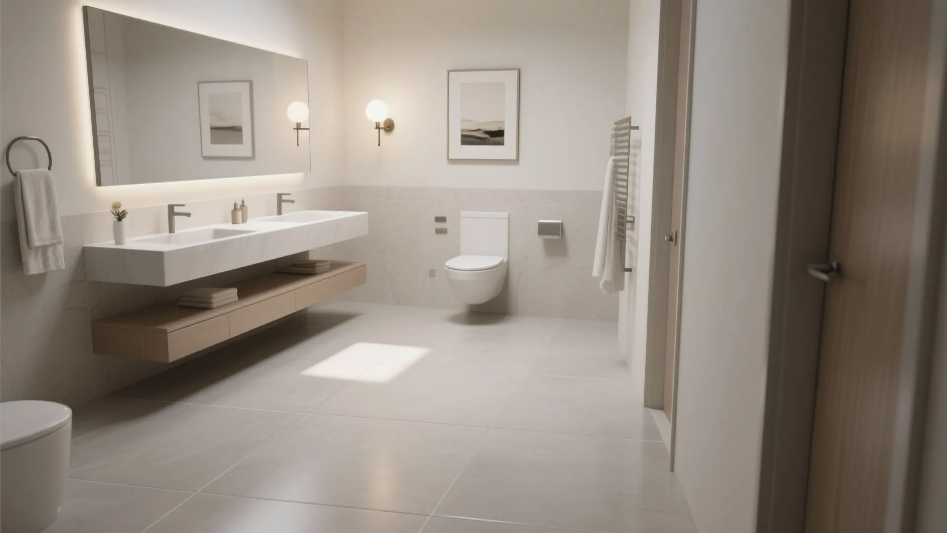 2) Large-Format Porcelain to Minimize Grout Lines