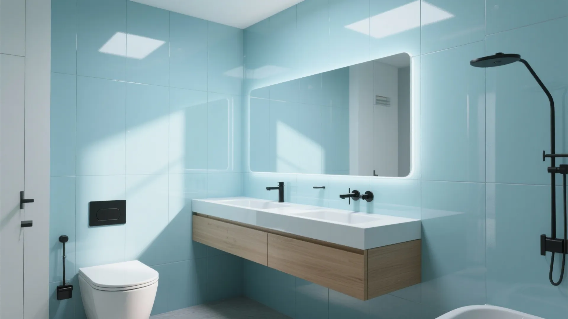 3. Large-format glazed porcelain tiles