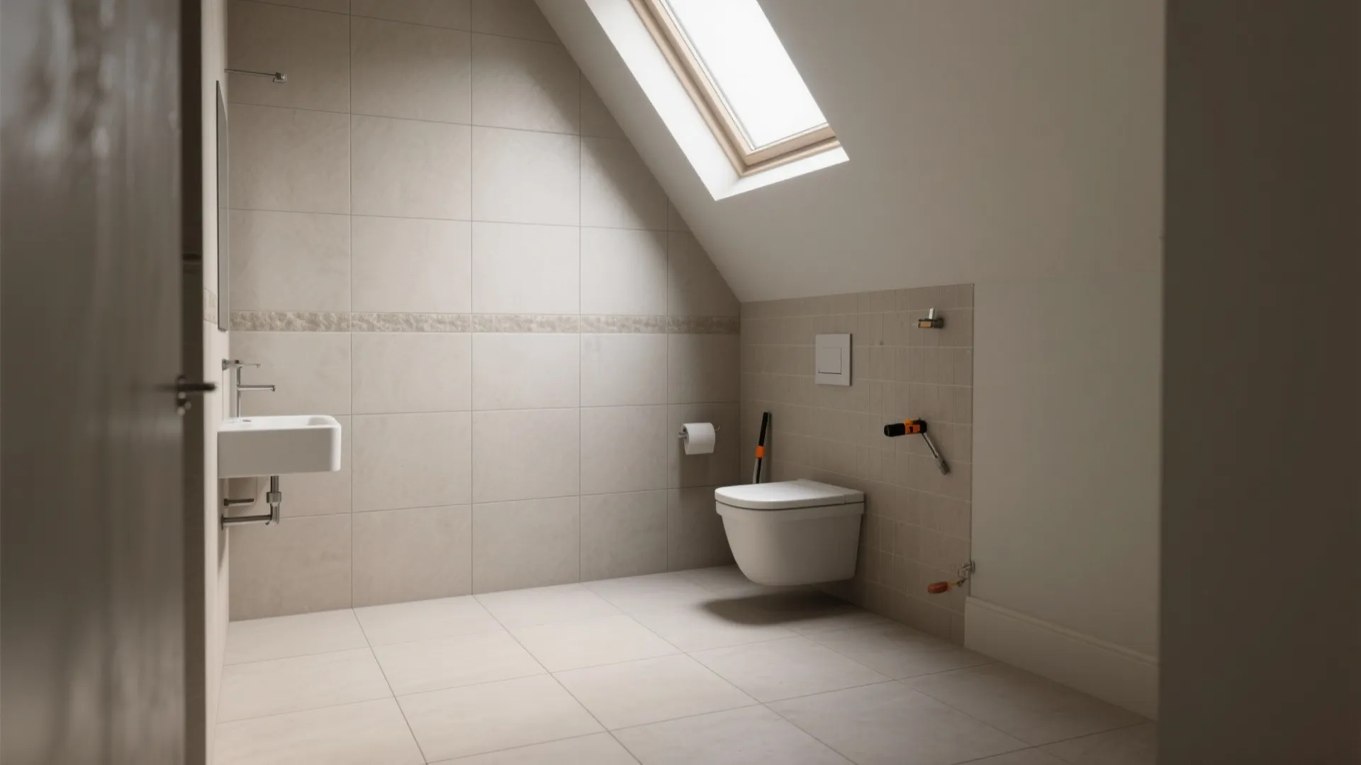 1. Large-format porcelain tiles for visual continuity