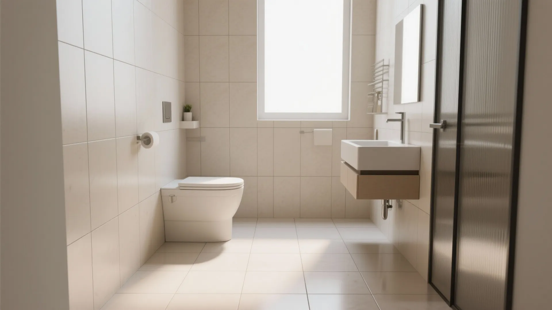 1. Large-Format Porcelain Tiles