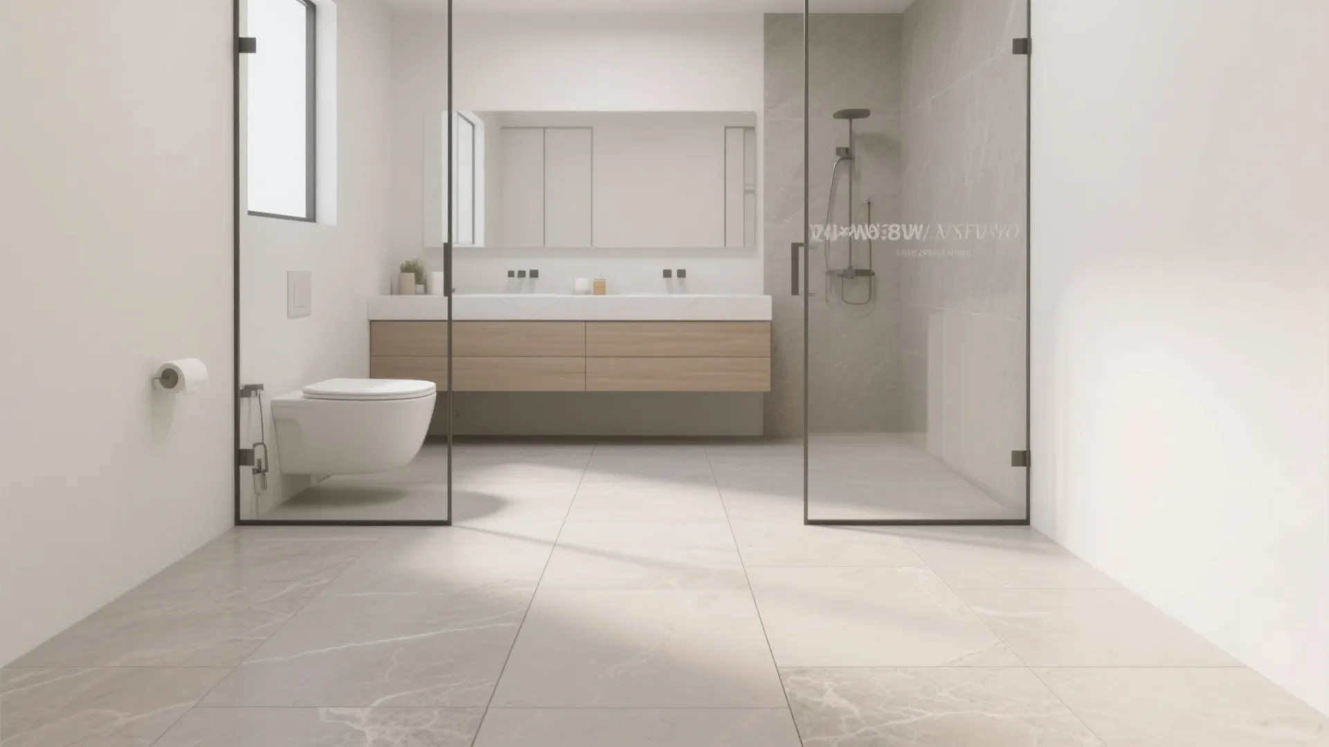 3) Large-Format Tiles with Tight Grout Lines for a Seamless Look