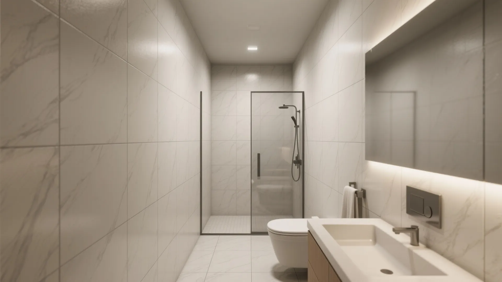 2. Large-format tiles for fewer grout lines