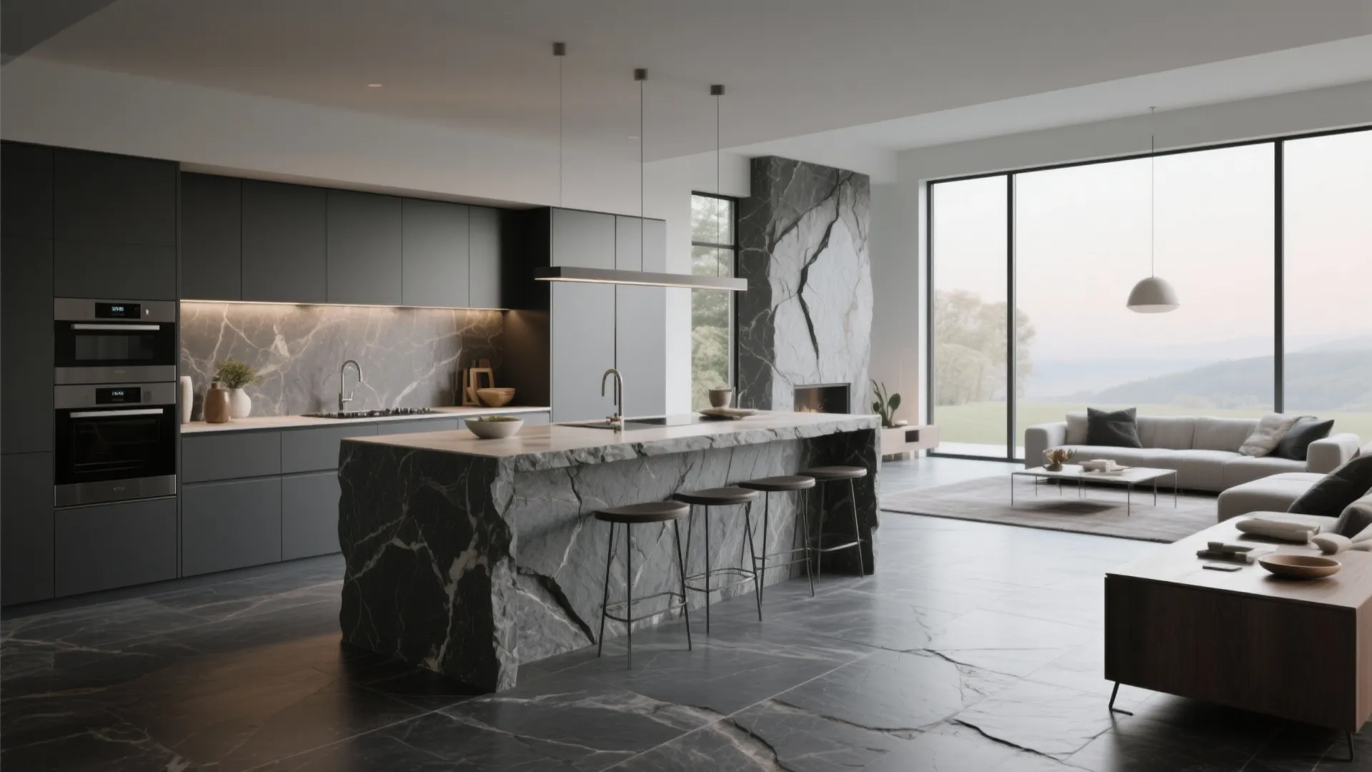 5. Large-Format Stone Tiles