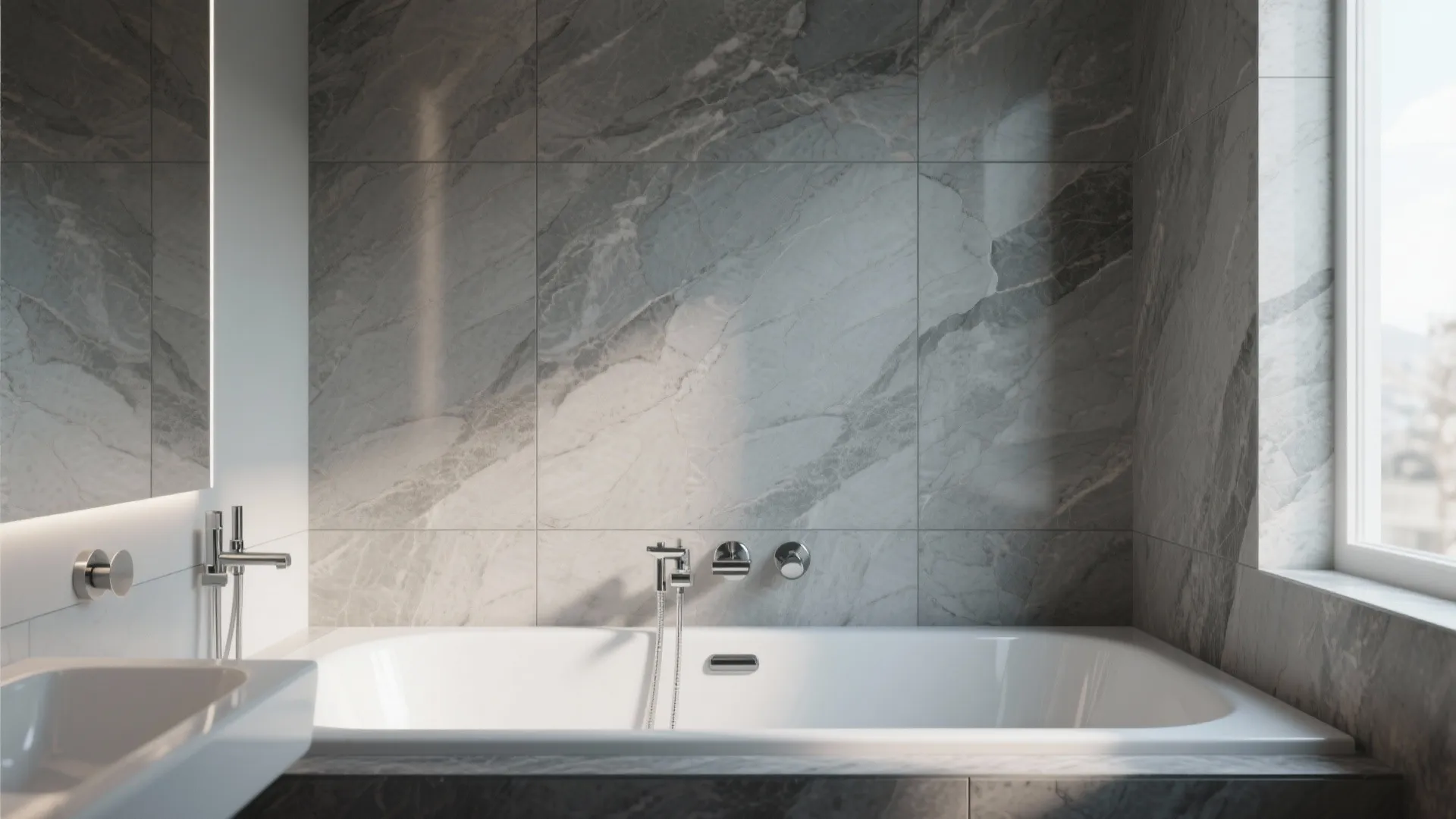 5. Large-Format Stone-Look Porcelain