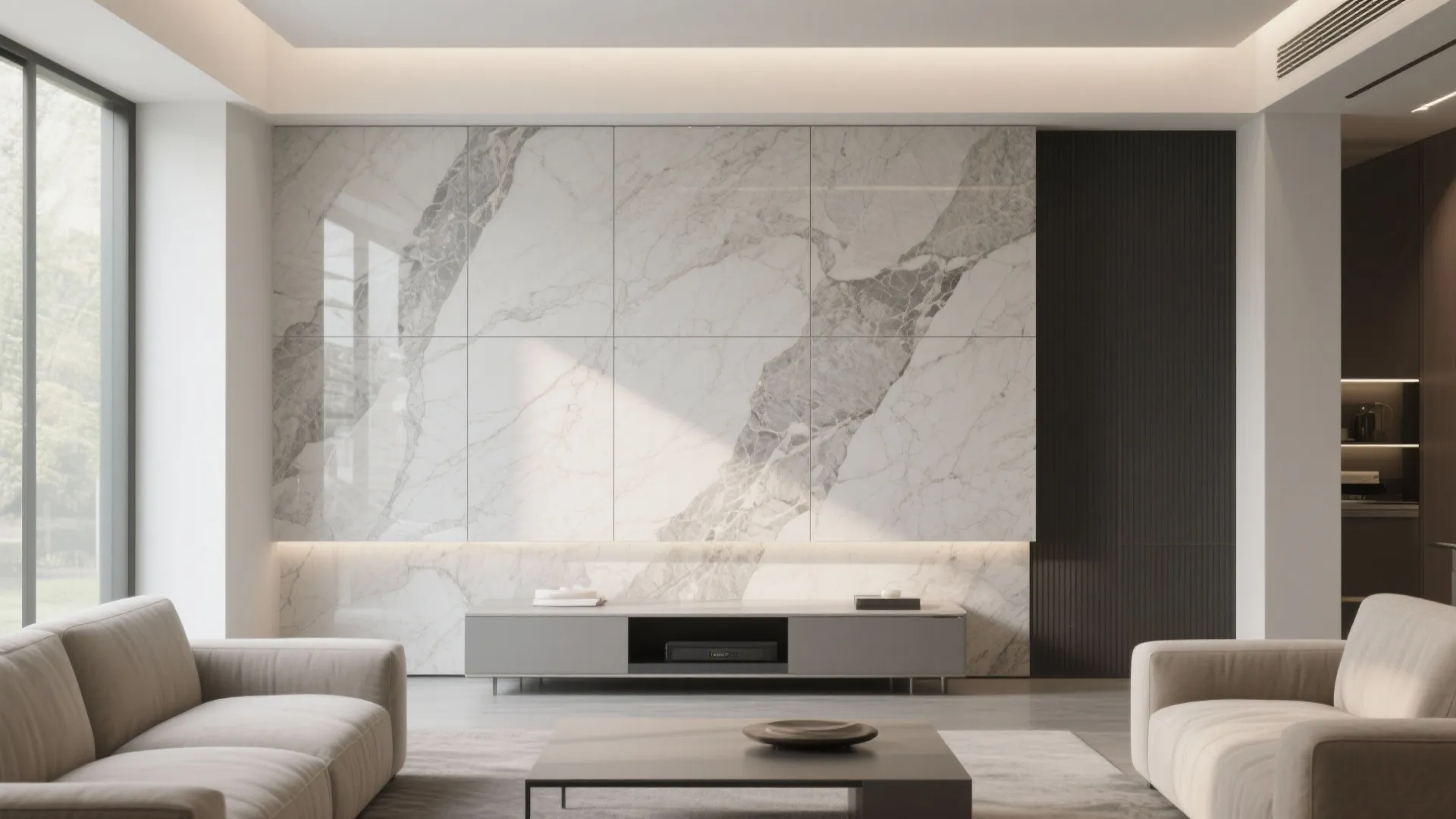 Large-format tiles to minimize grout lines