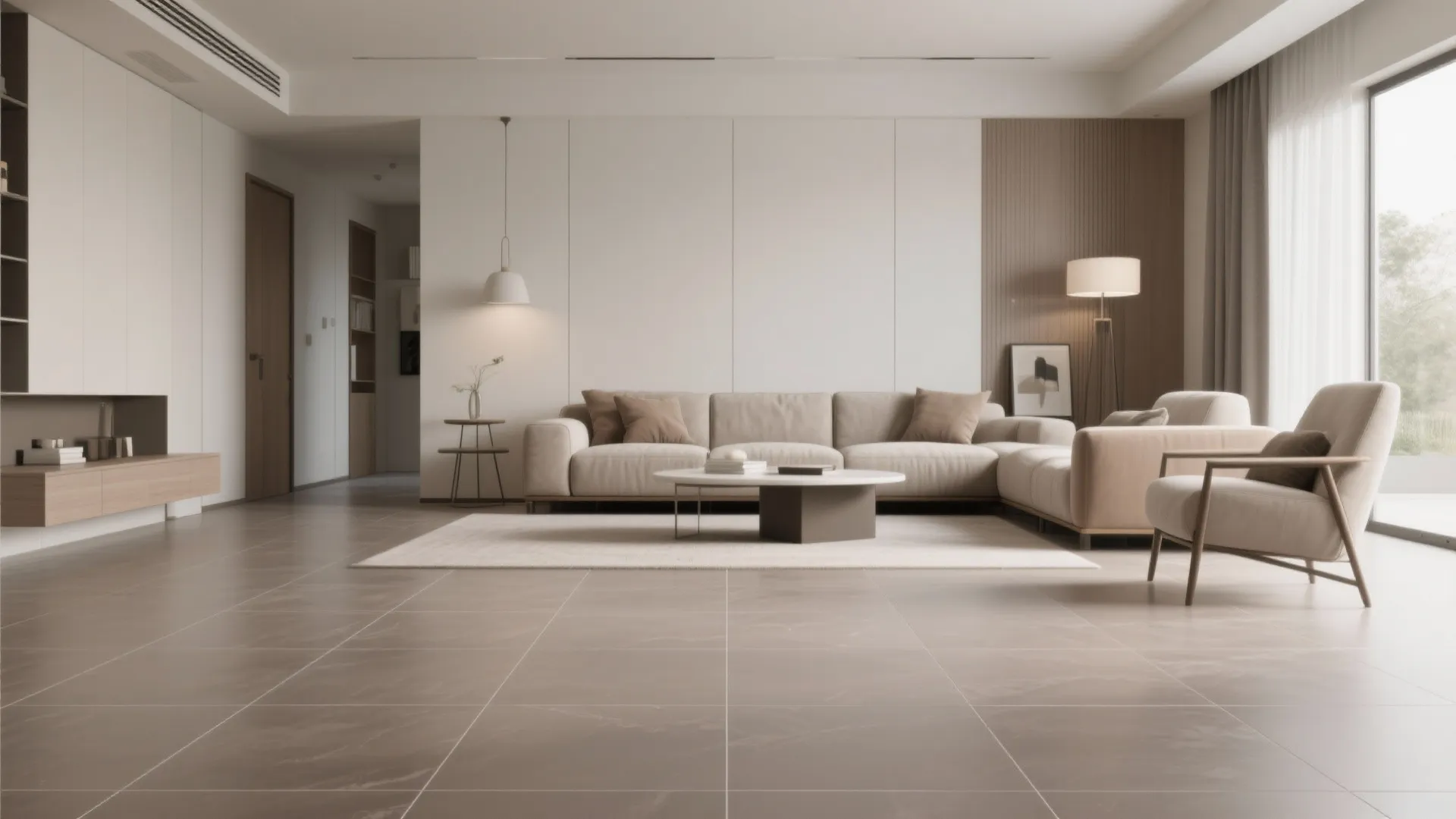 2. Large Format Tiles with Fewer Grout Lines