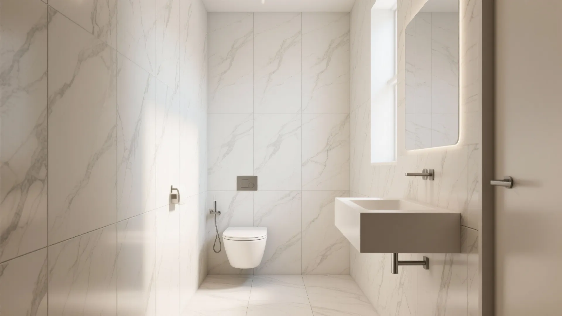 Large-Format Porcelain + Minimal Grout Lines