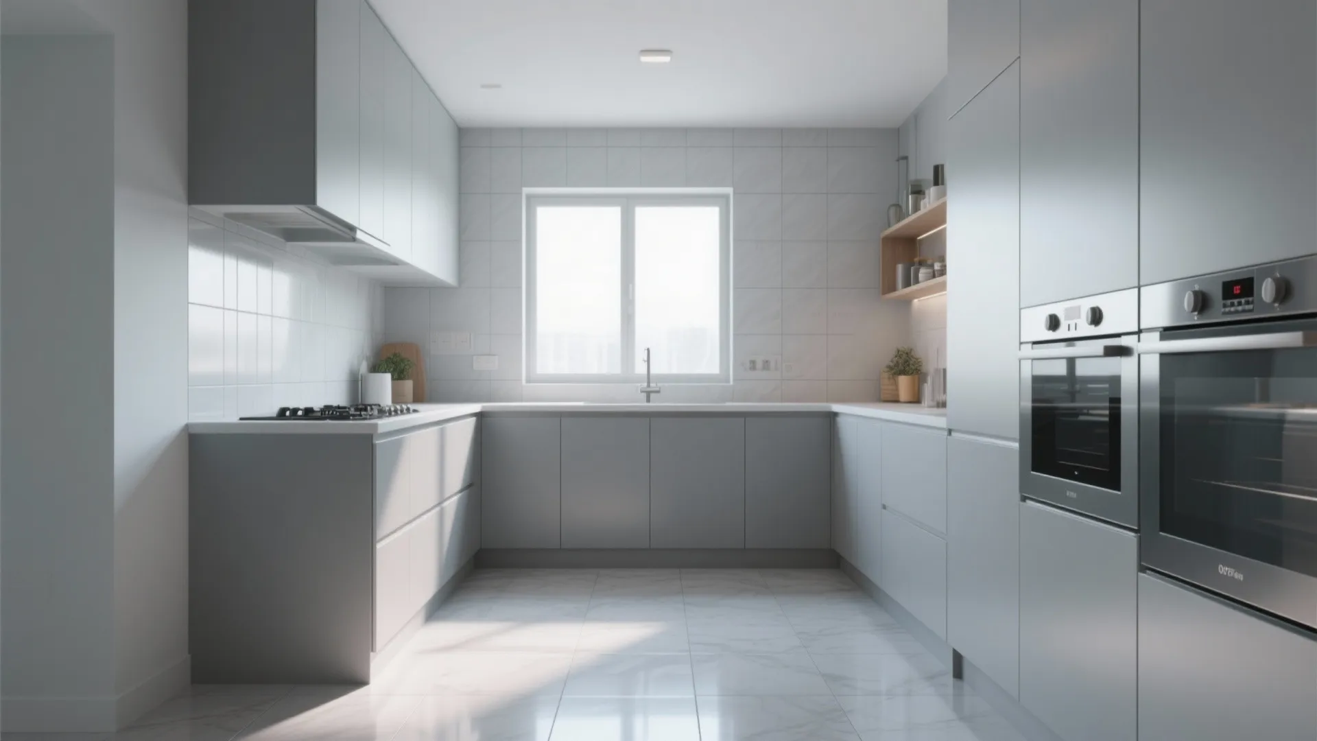 2. Sleek Large-Format Tiles