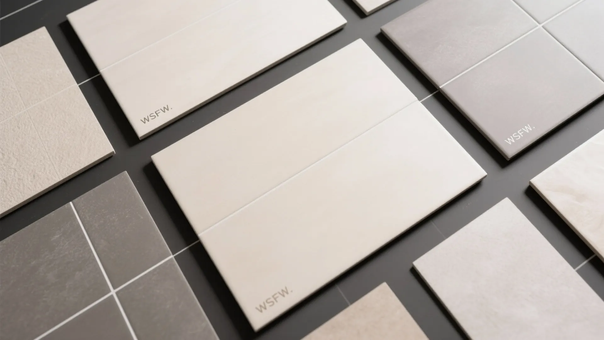 2. Large format tiles on walls