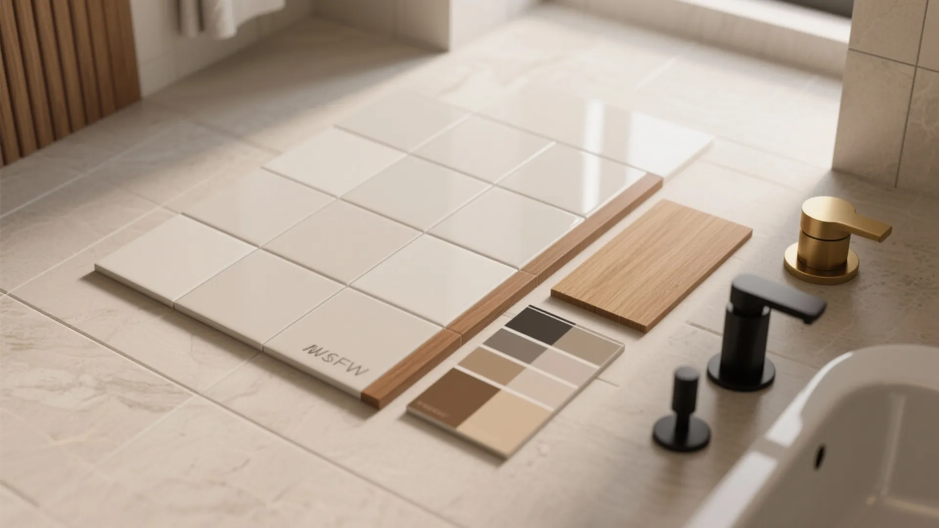 4. Choose a simple palette and large-format tiles