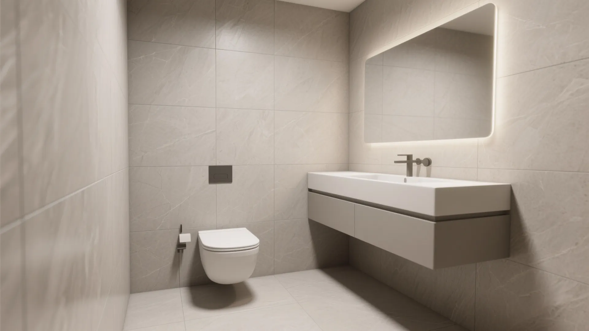 1. Large-format tiles for visual calm