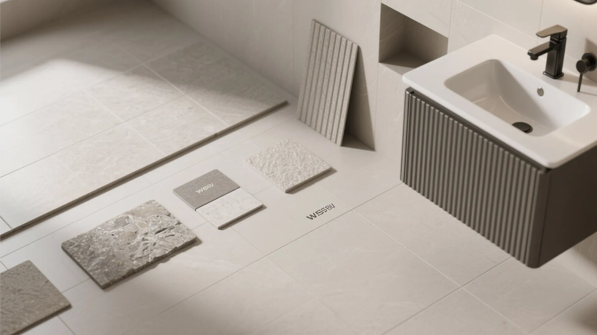 Large-Format Tile and Light, Low-Contrast Palette