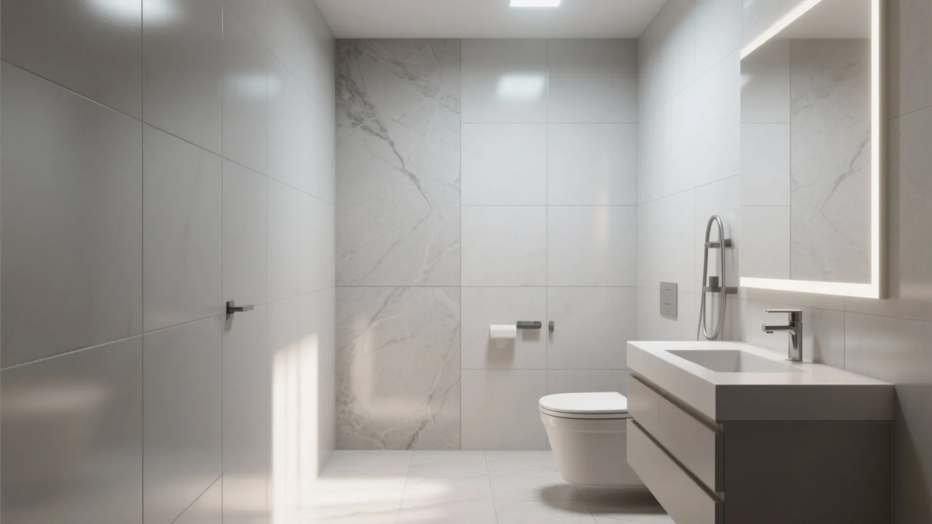 5. Large-format tiles to reduce visual clutter