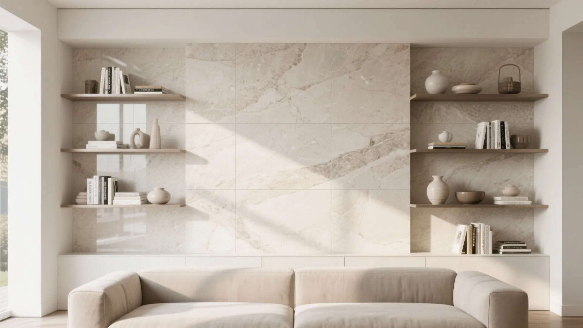 Large-format stone-look porcelain