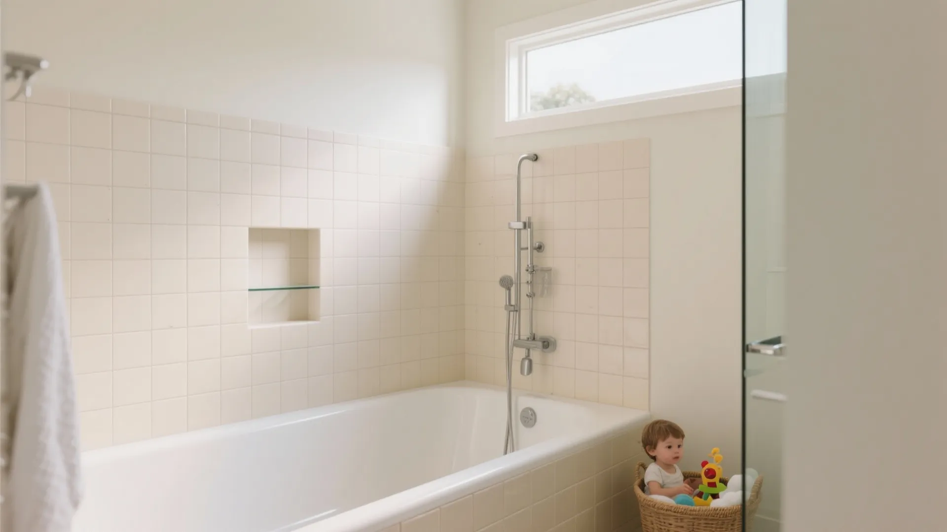 Large-Format Wall Tiles with Minimal Grout for Easy Cleaning