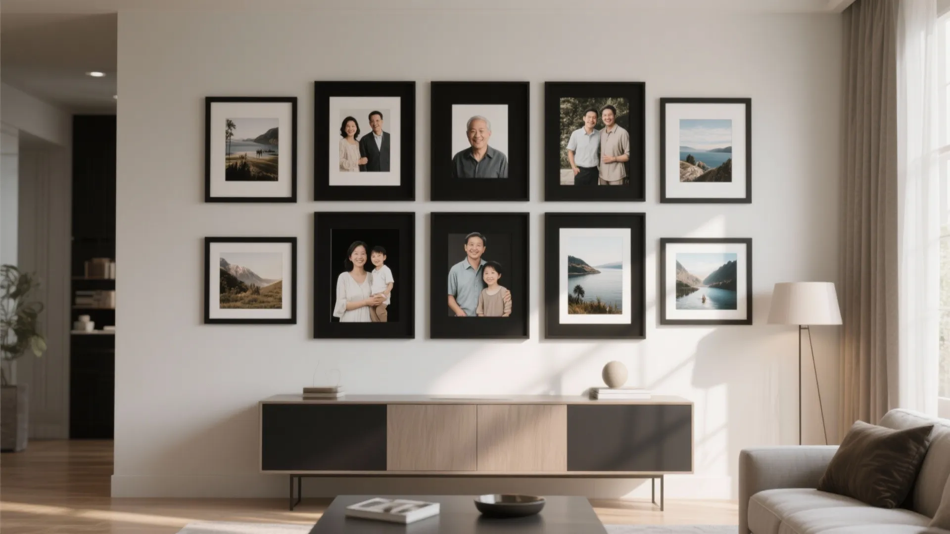 Gallery Wall with Large Frames