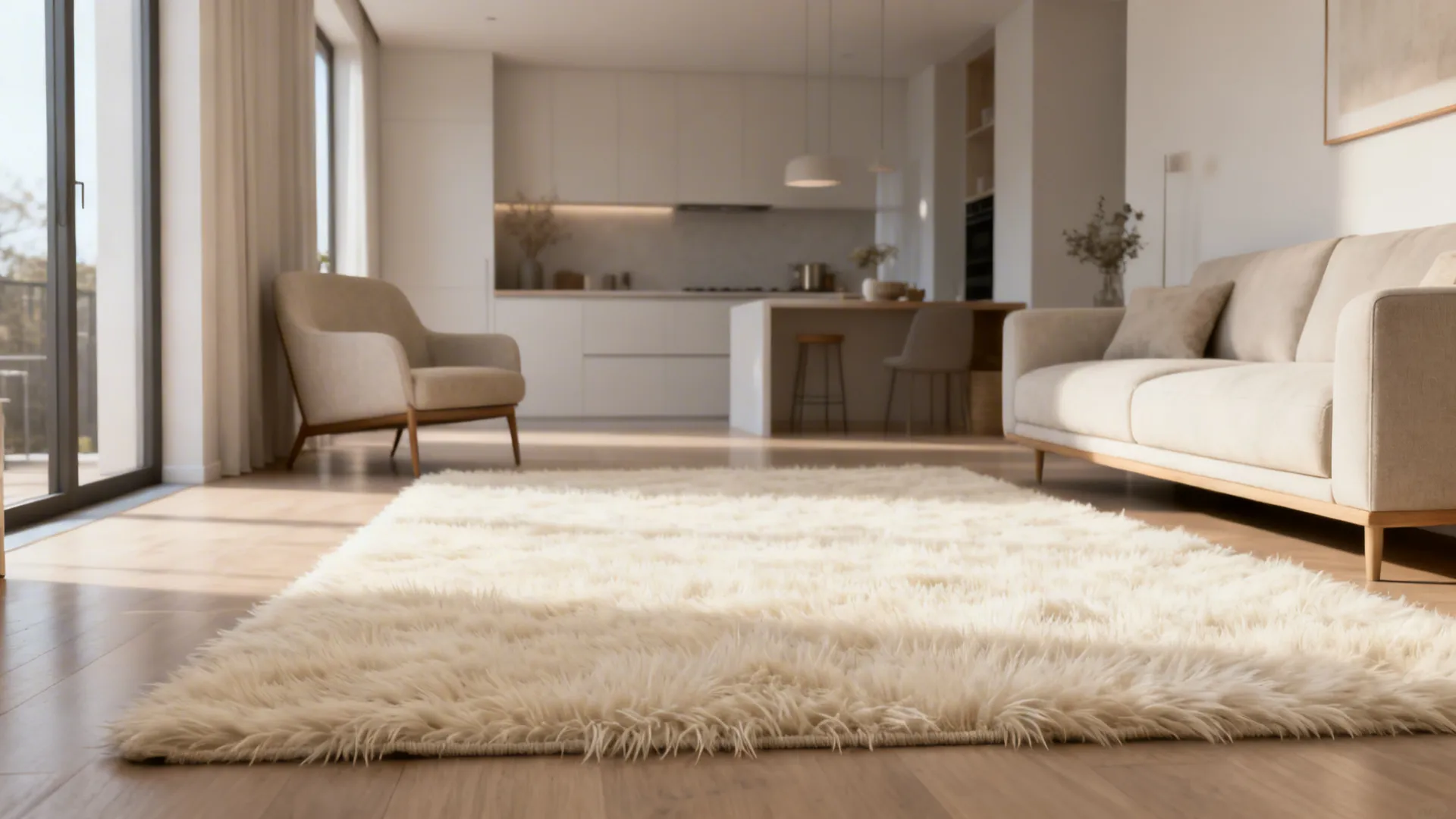 1. Go Big with Oversized Neutral Rugs