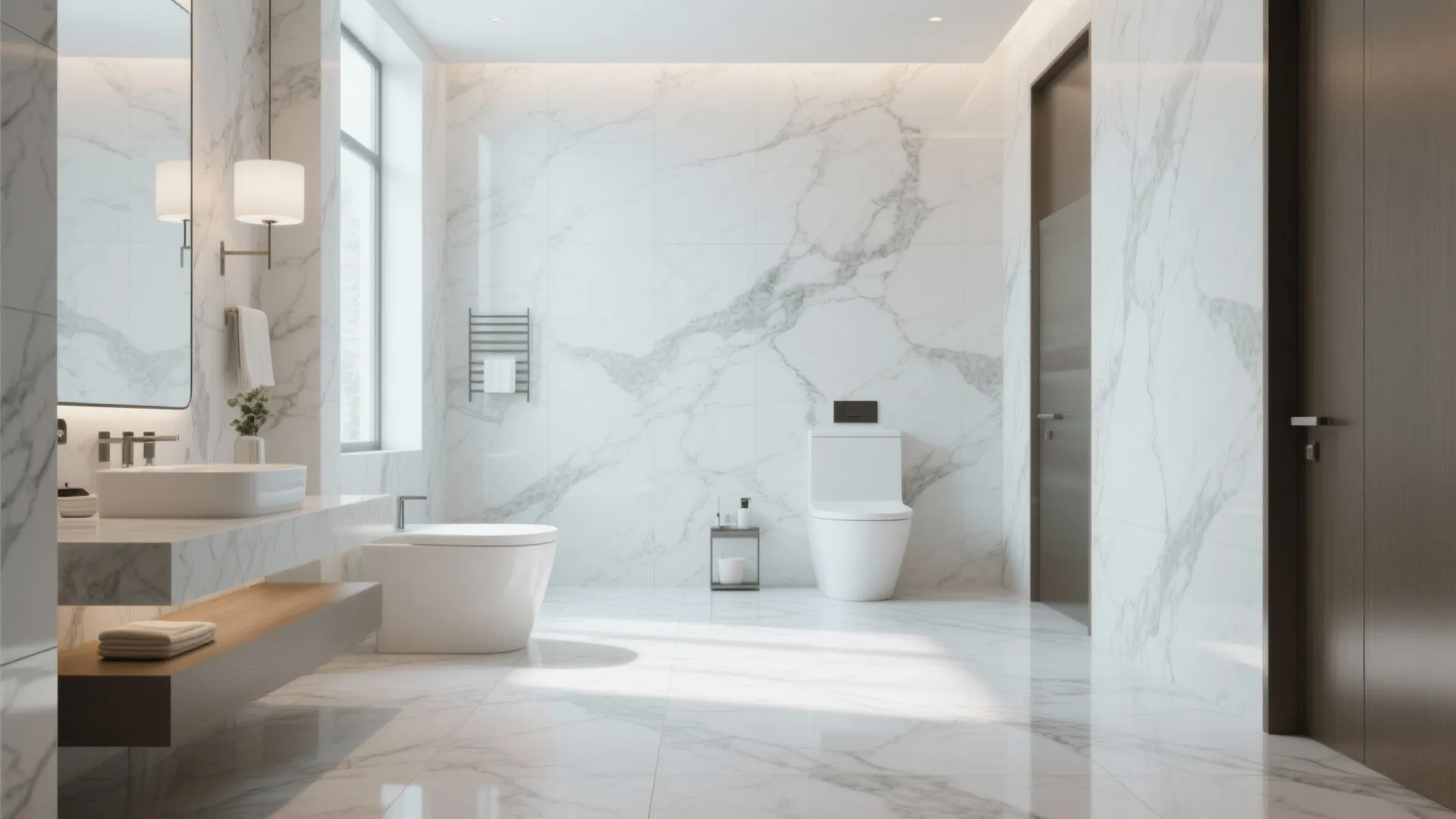 1. Large-Format Marble Effect