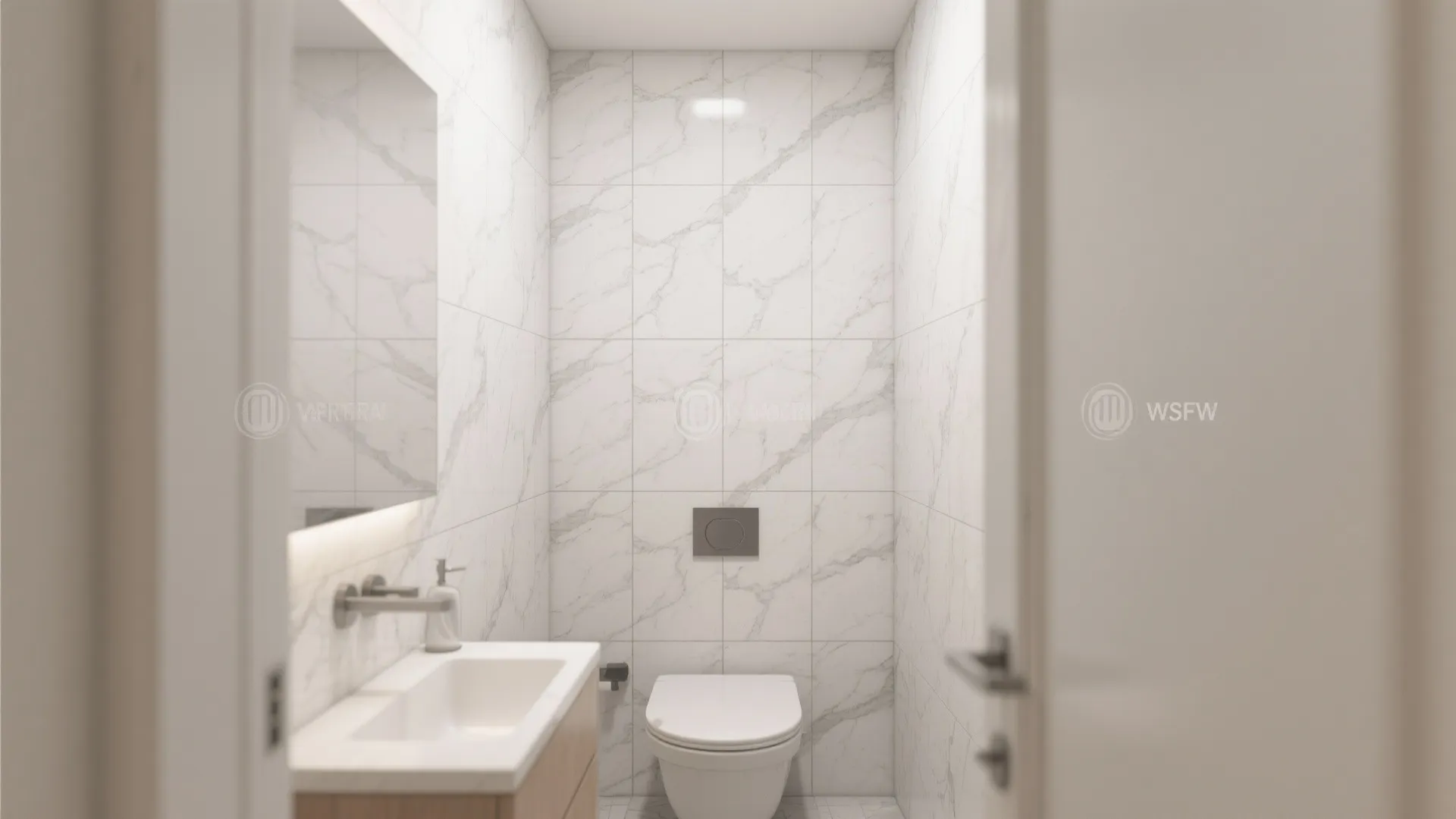6. Large-Format Marble Tiles