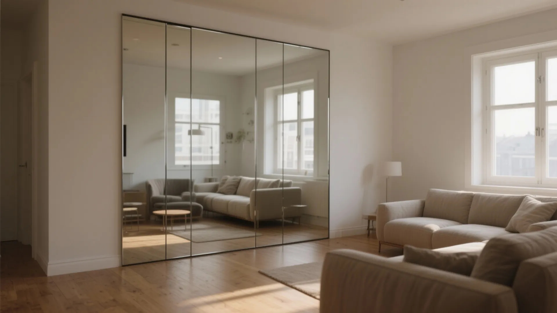 Large Mirror or Mirrored Panels