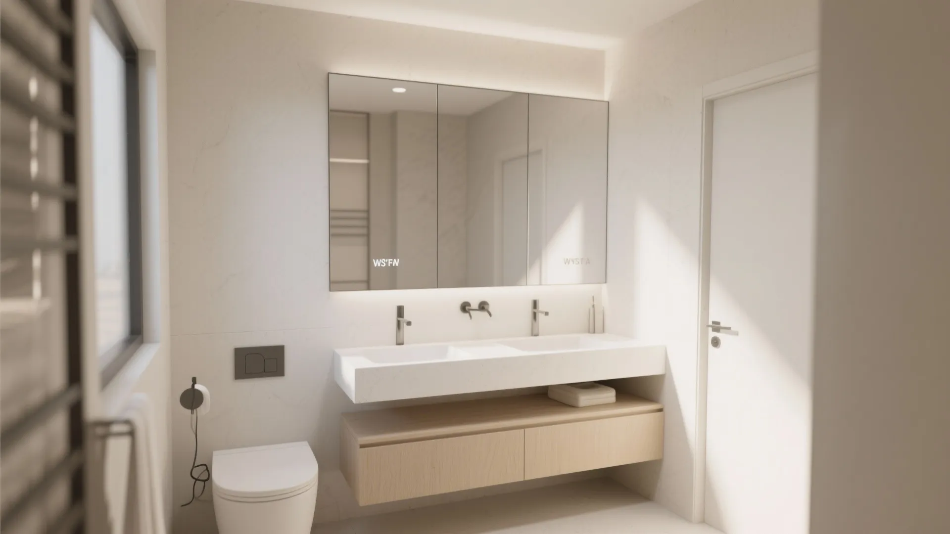 7. Large Mirror Across One Wall