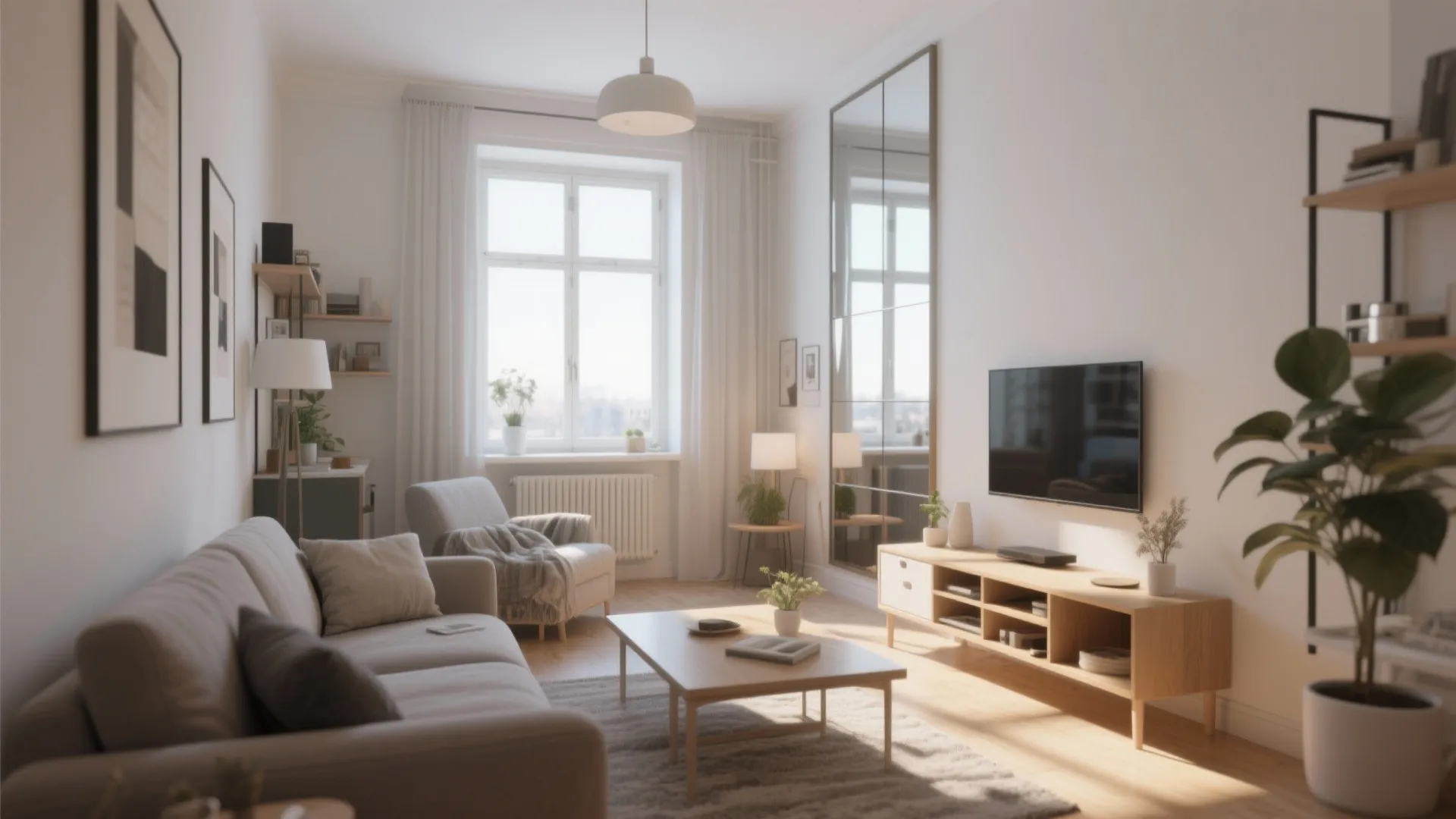 8. Large Mirror to Expand Visual Space