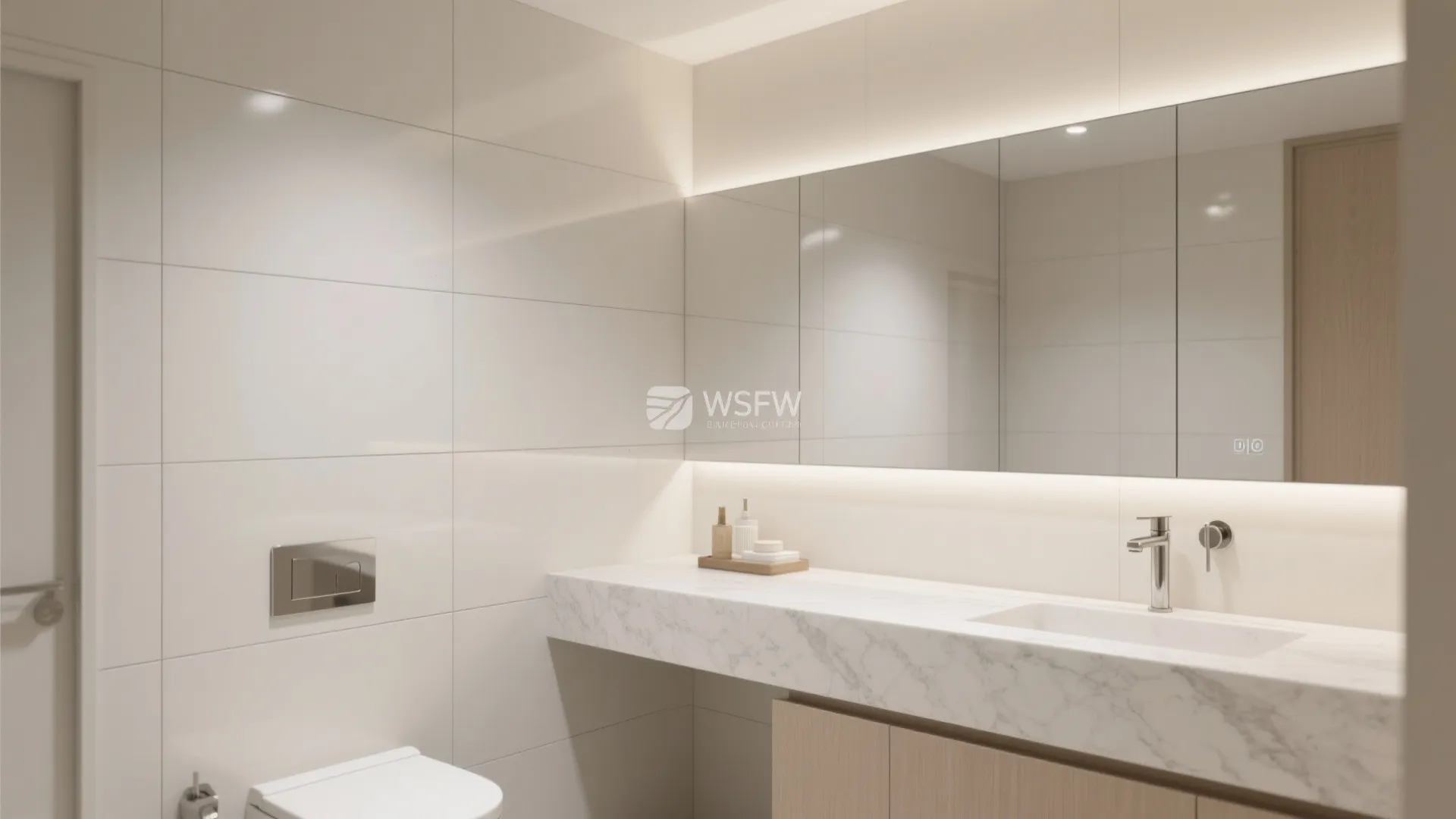 Large-Format Panels With Slim Grout For Seamless Walls