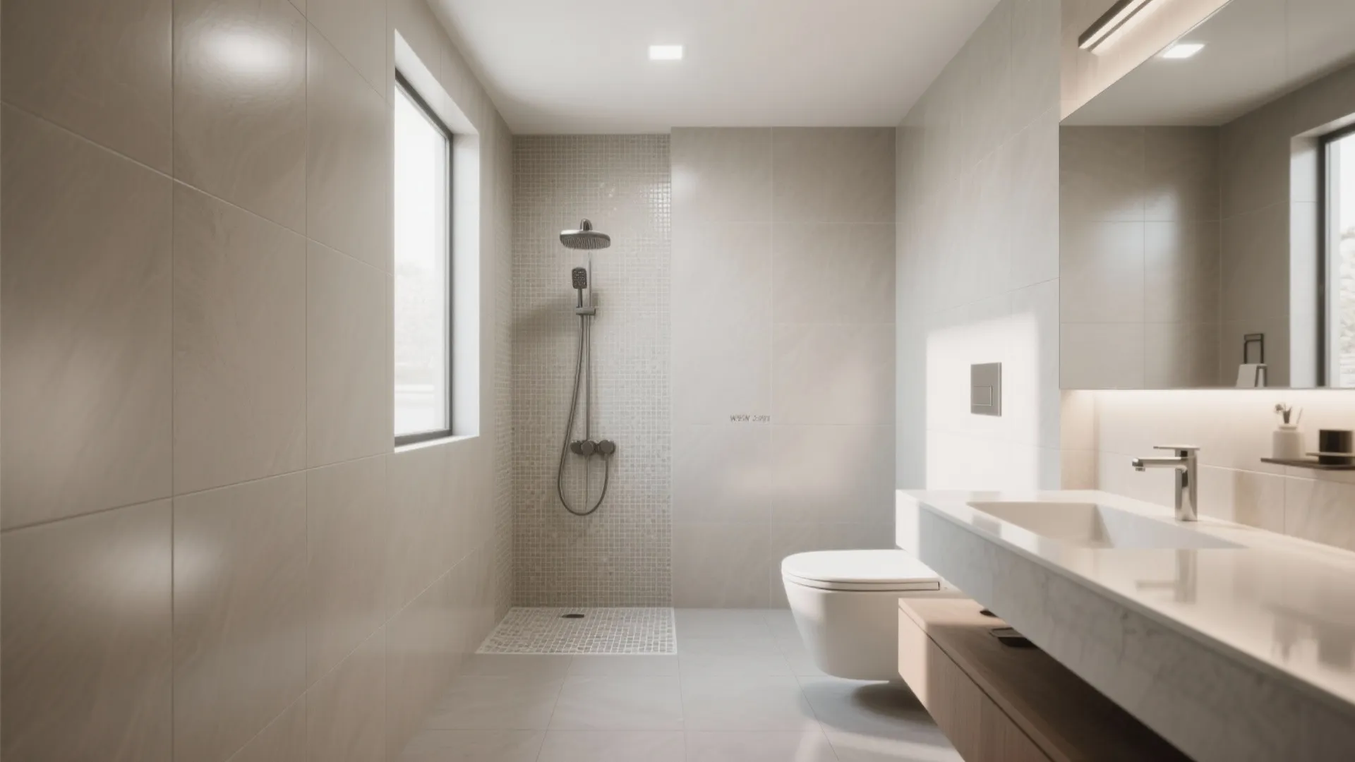 Large-Format Porcelain on Walls and Floor