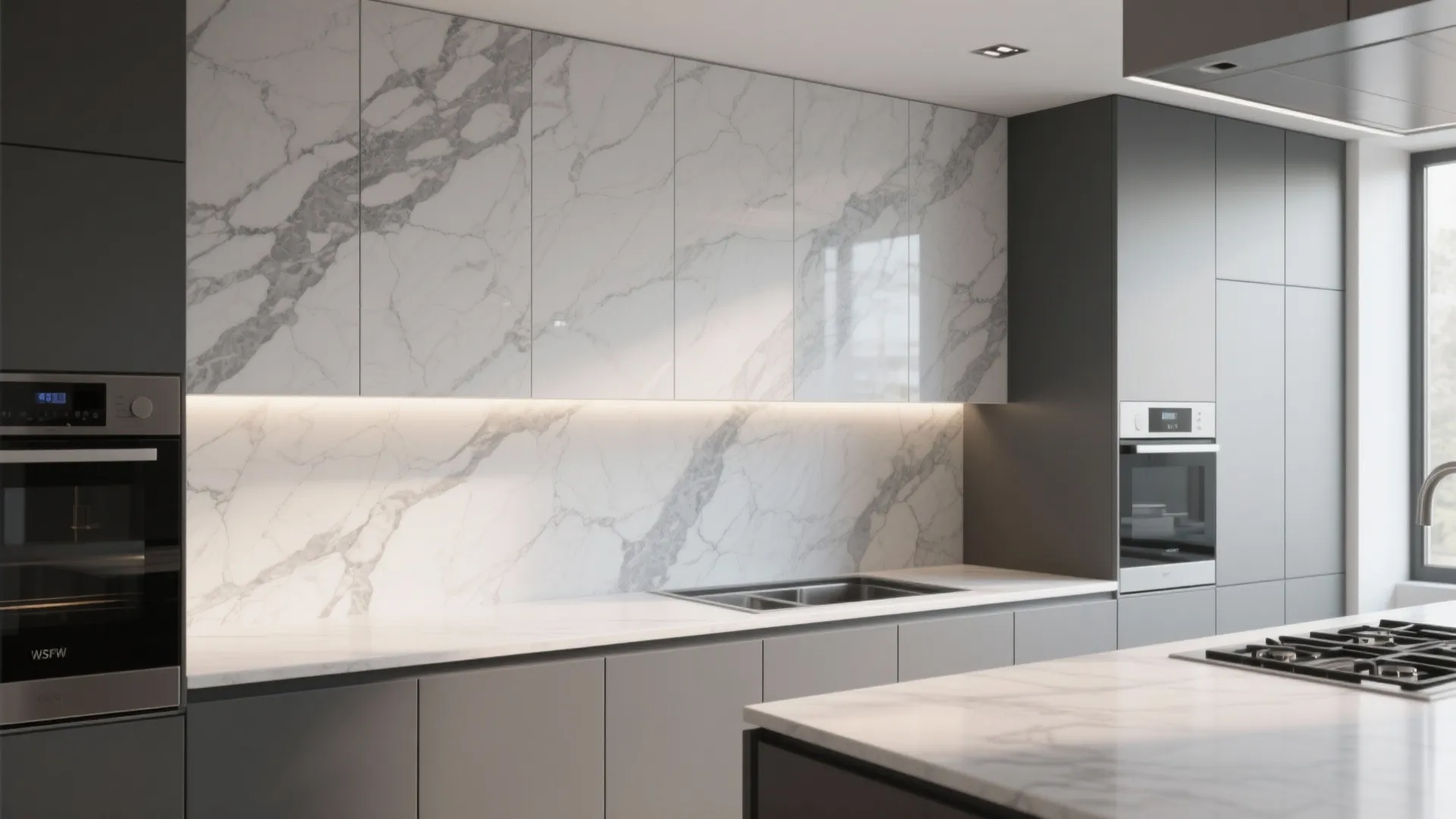 5. Large format porcelain for a sleek look