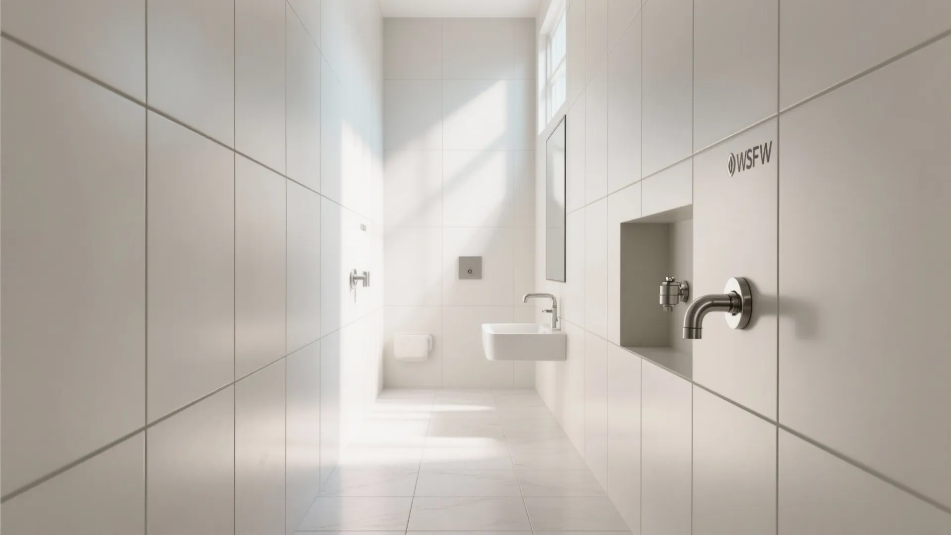 Large-format porcelain = fewer grout lines, less scrubbing