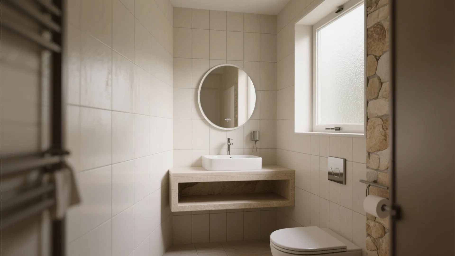 1. Large-format porcelain tiles for a seamless look