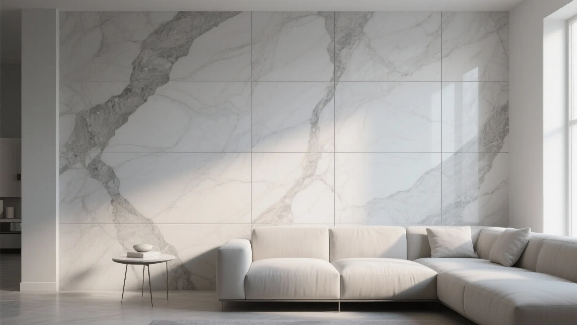 2. Large-format porcelain slabs