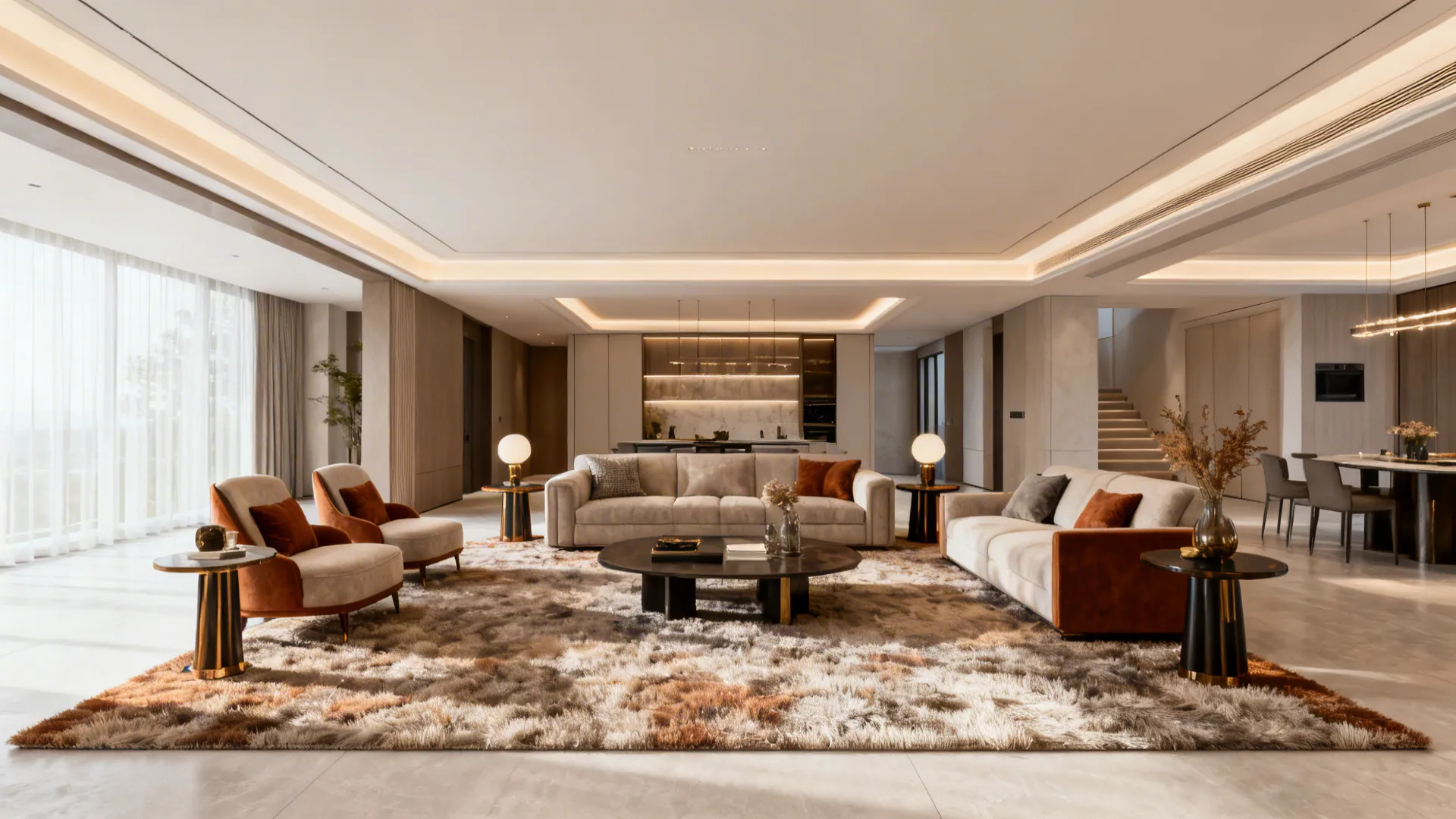 3. The Large Room: All Furniture On the Rug