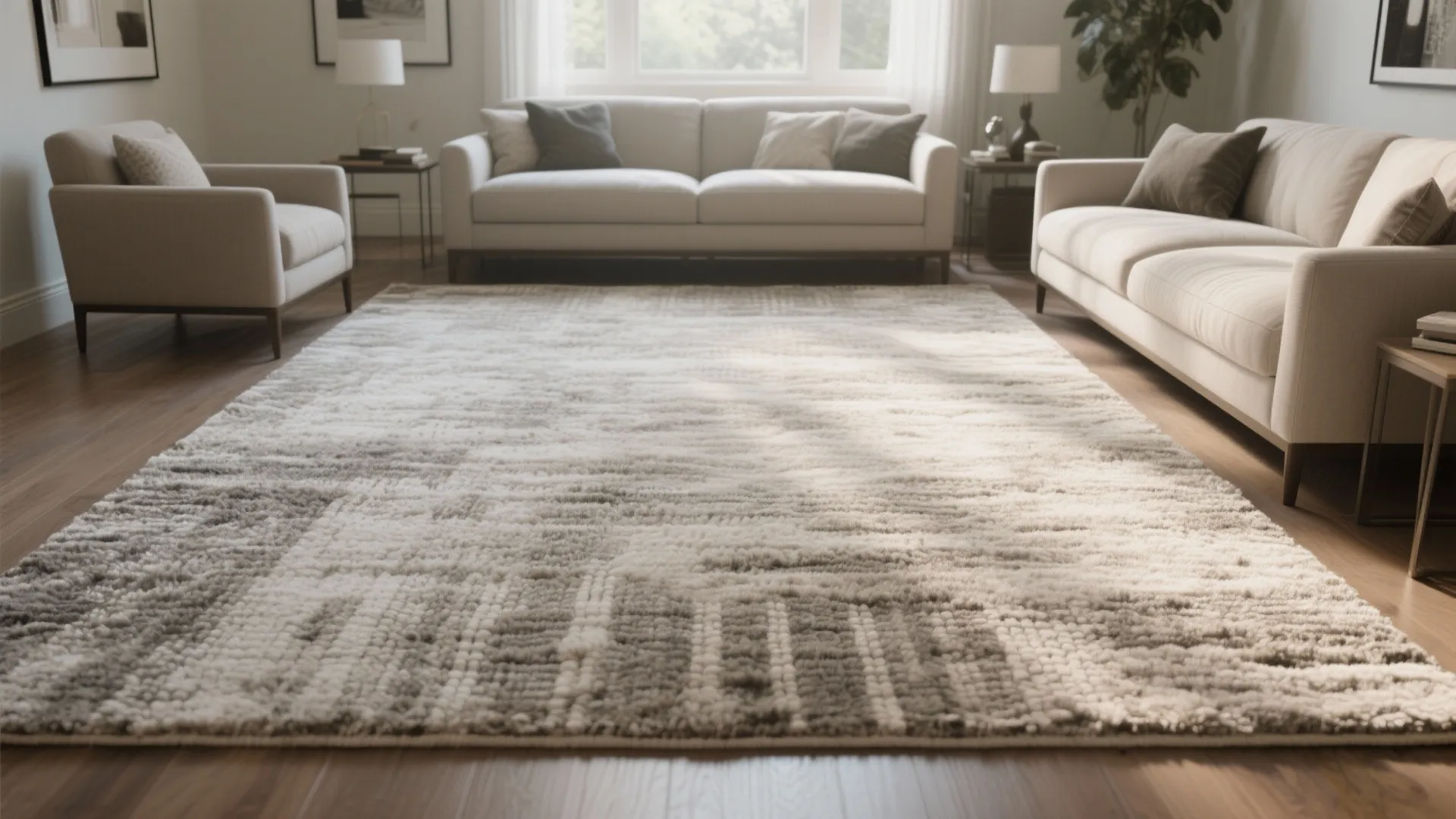 4. Large Area Rug as an Anchor