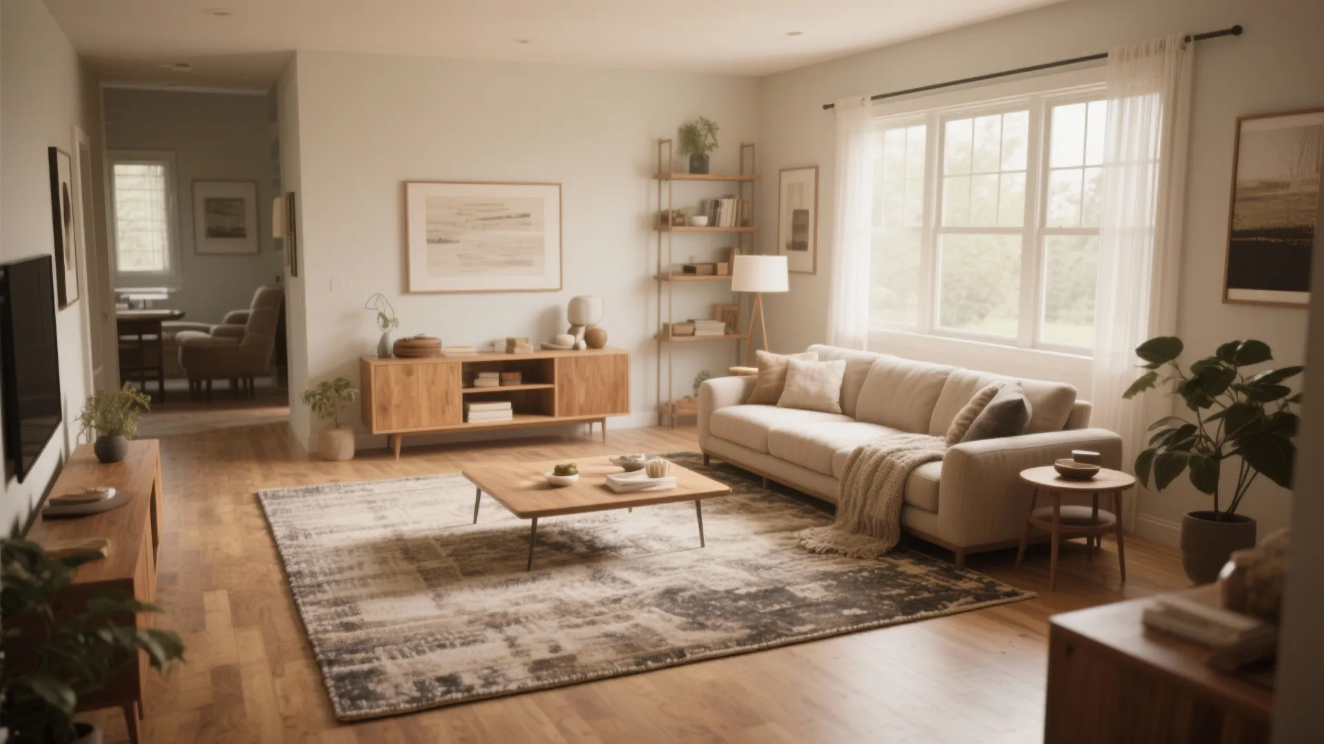 5. Large area rug to anchor the seating