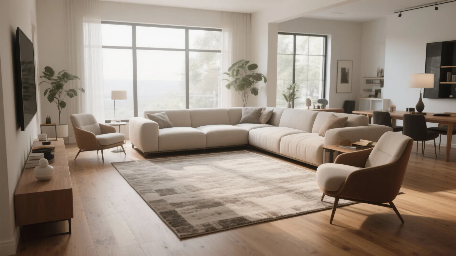 8. Large Area Rug to Anchor Space