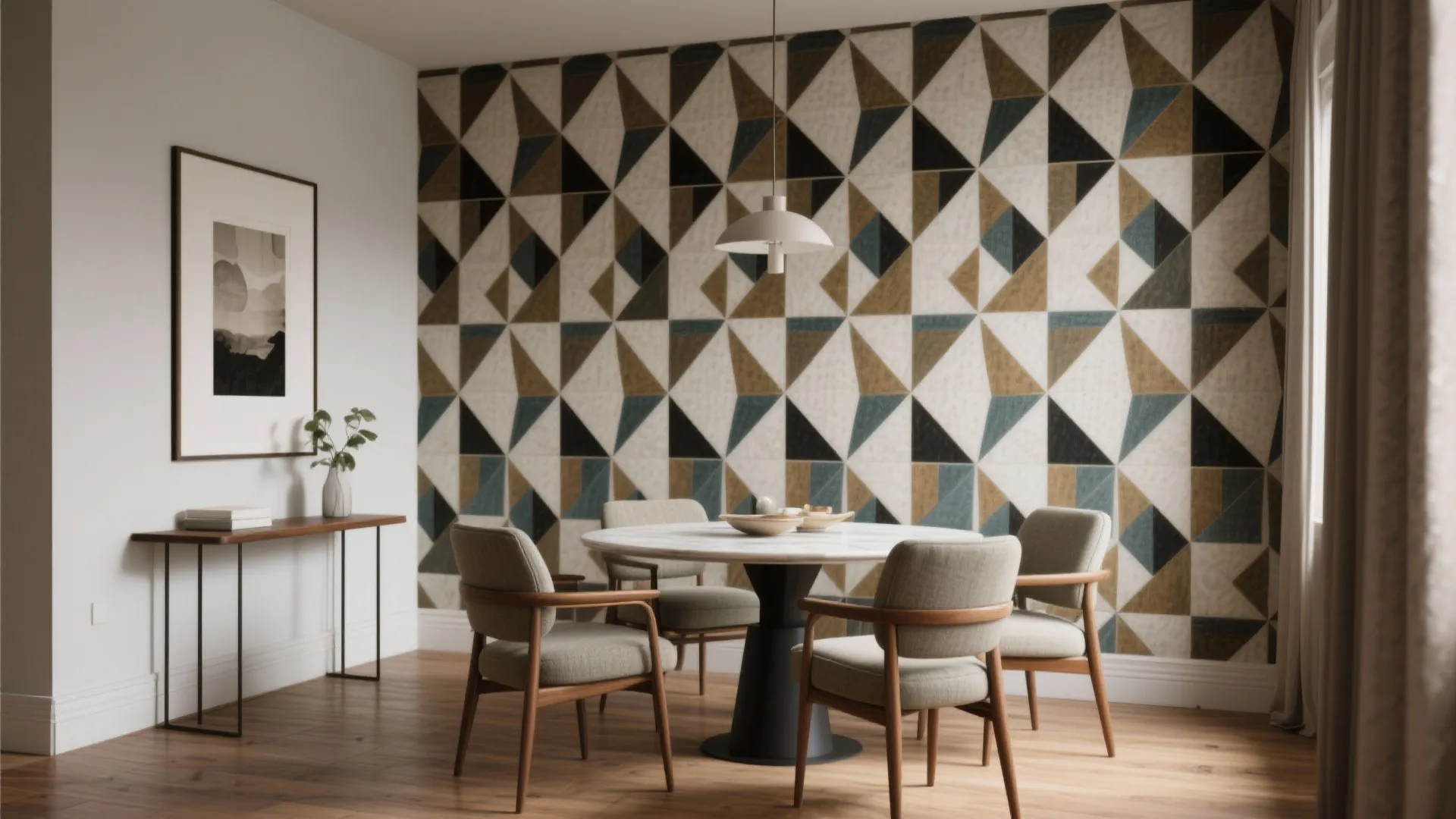 1. Bold Accent Wall with Large-Scale Patterns