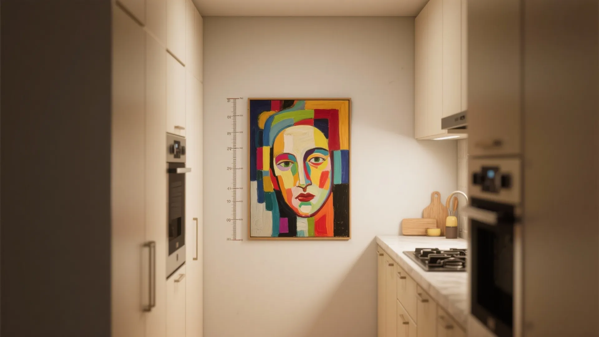 2. One large statement painting on a blank wall