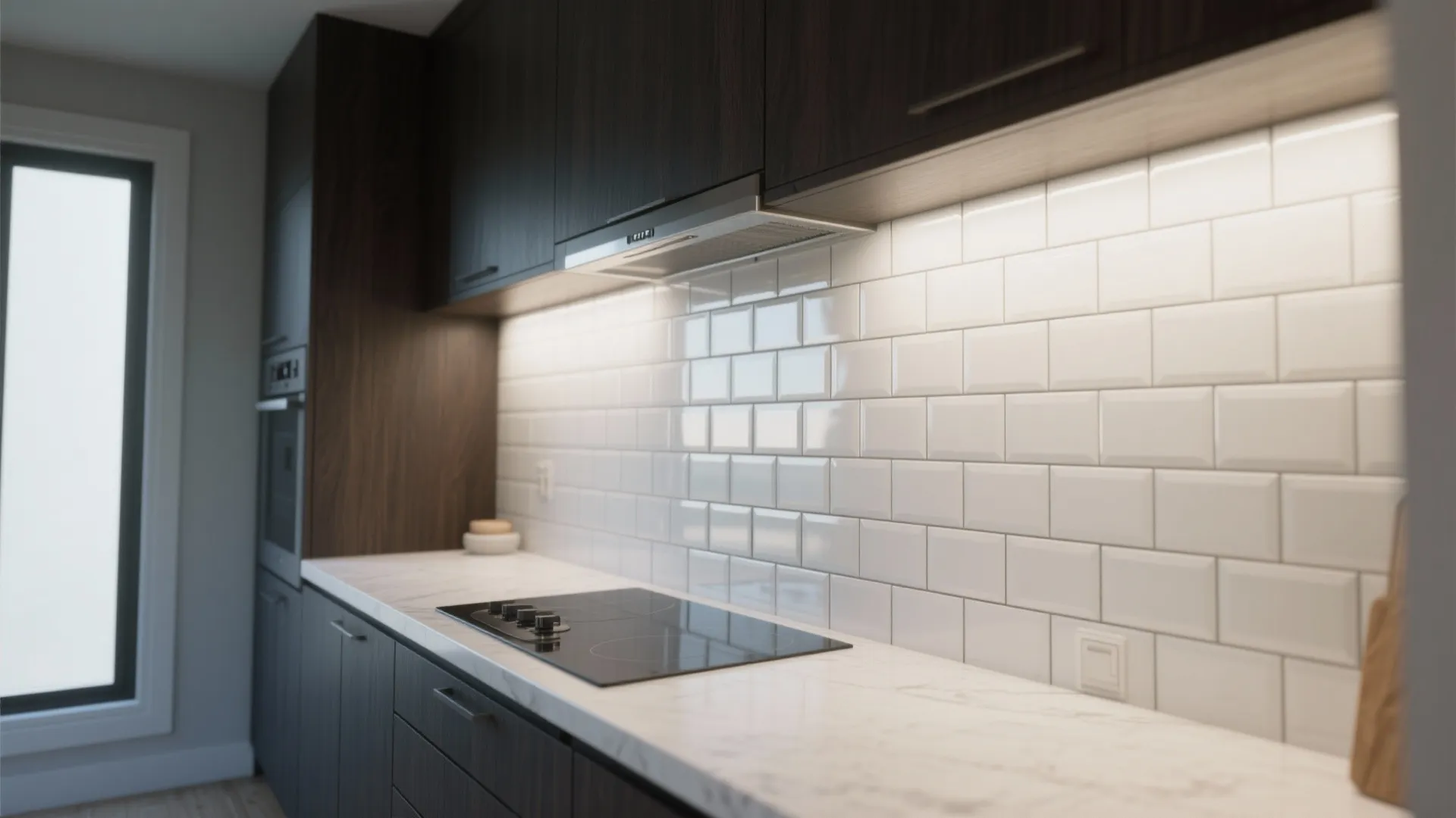 2. Glossy White Subway Tile in Larger Format