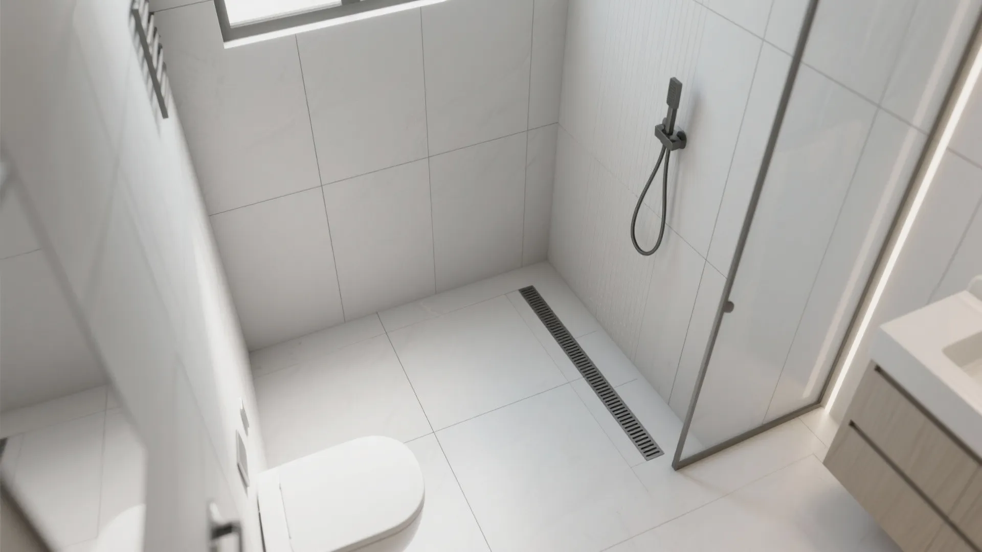 Large-format tiles and a seamless grout strategy